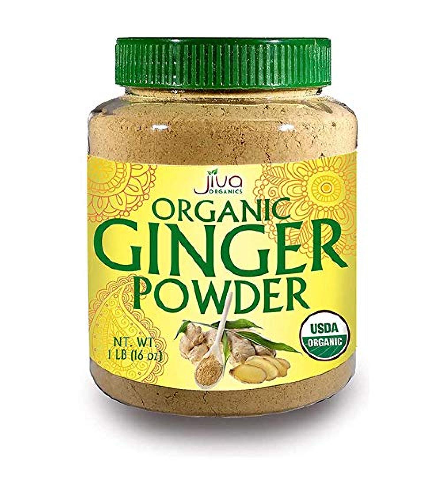Jiva Organics Organic Ginger Root Powder 1 LB Bulk - Non-GMO - Cooking, Baking, Tea - 1 Pound - Buy Online on GoSupps.com