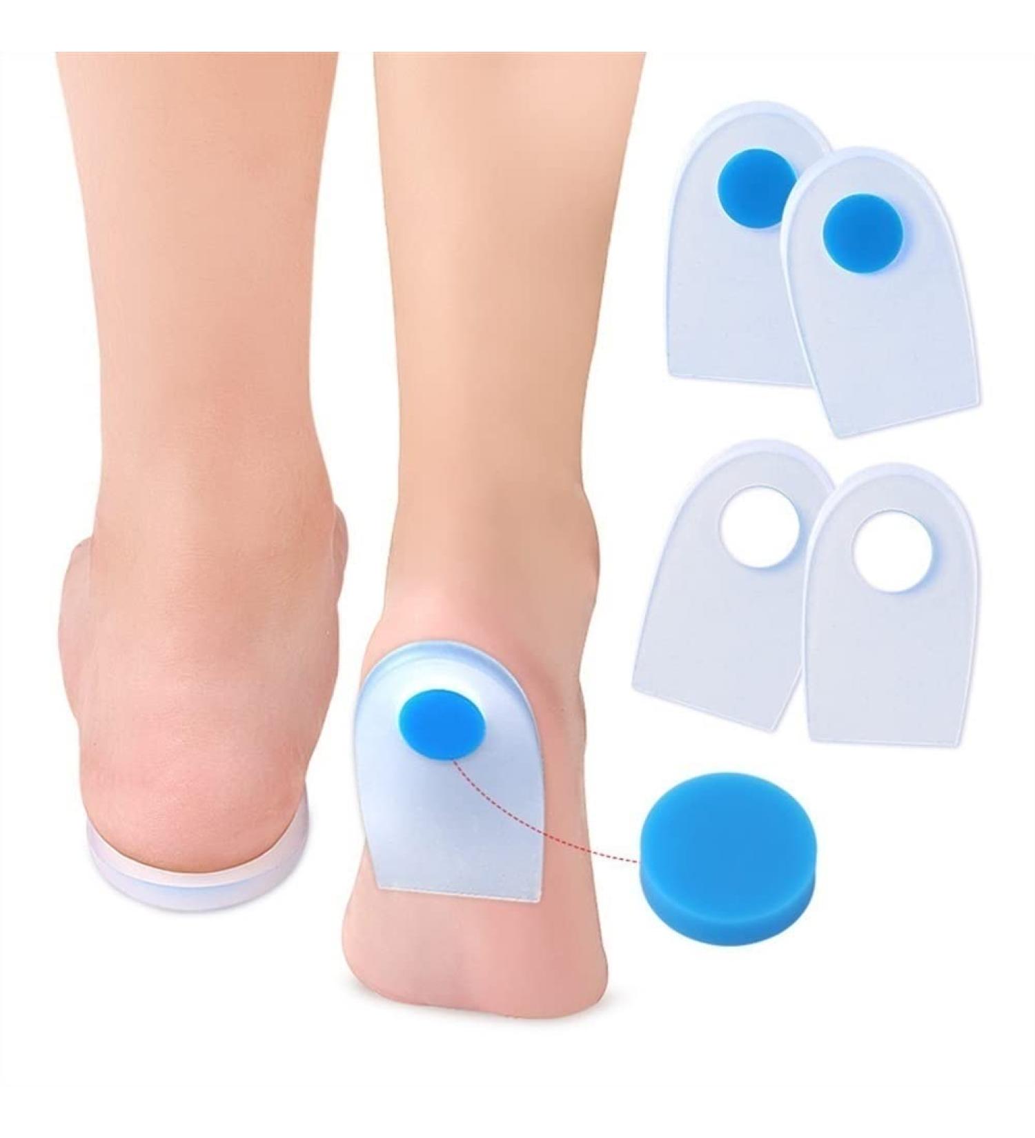 Liner Heel Cushion Pads - Silicone Shock Absorption Orthotic Inserts for Men | Breathable Achilles Treatment & Pain Relief | Clear Blue Size Small - Buy Online on GoSupps.com