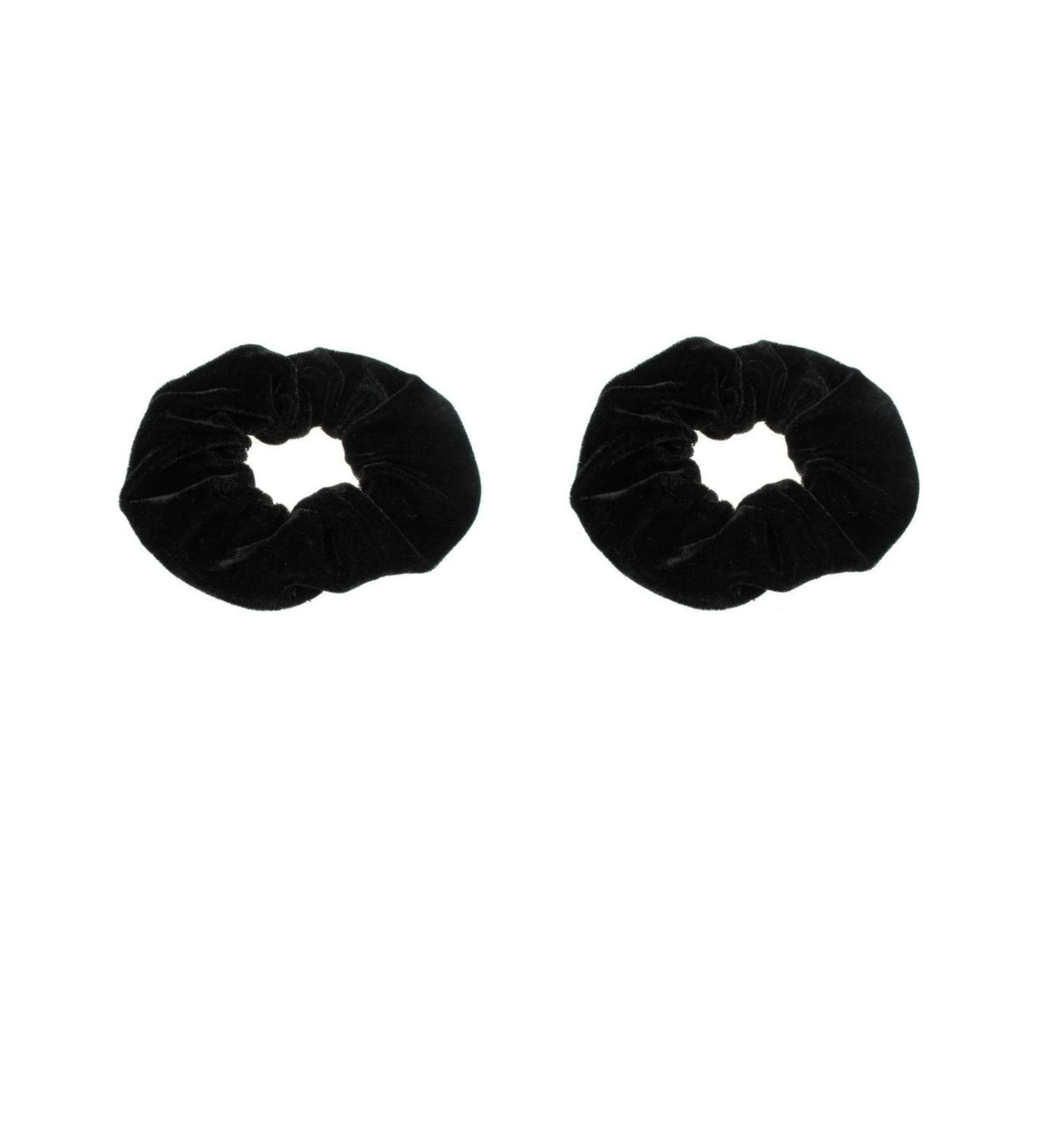 2 Pieces Velvet Hair Scrunchies Black Elastics Scrunchy Bobbles Soft Hair Bands Hair Ties