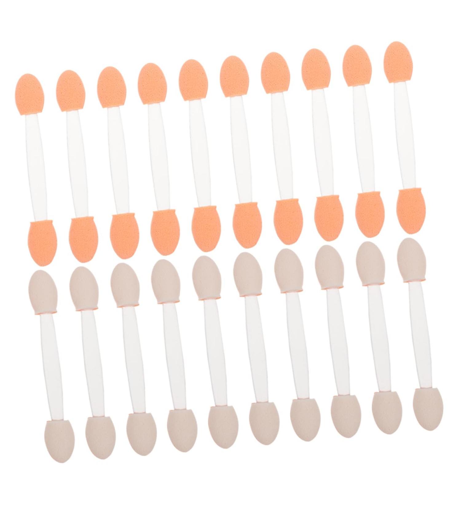 Mikinona 50pcs Two-color Eyeshadow Brush Eye Makeup Brush Drawstring Cosmetic Bag Concealer Latex Head White - Buy Online on GoSupps.com