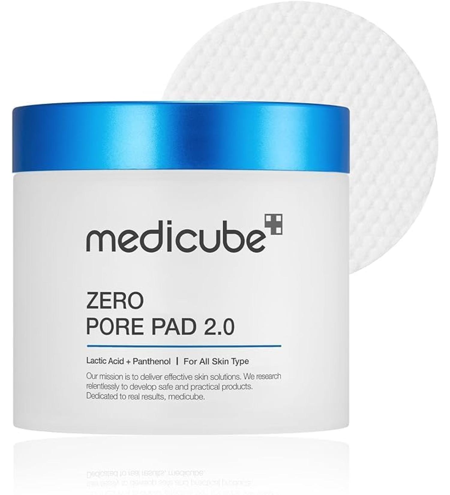 Medicube Zero Pore Pads 2.0 - Dual-Textured Facial Toner Pads for Exfoliation and Minimizing Pores with 4.5% AHA Lactic Acid & 0.45% BHA Salicylic Acid - Ideal for All Skin Types - Korean Skin Care - Buy Online on GoSupps.com