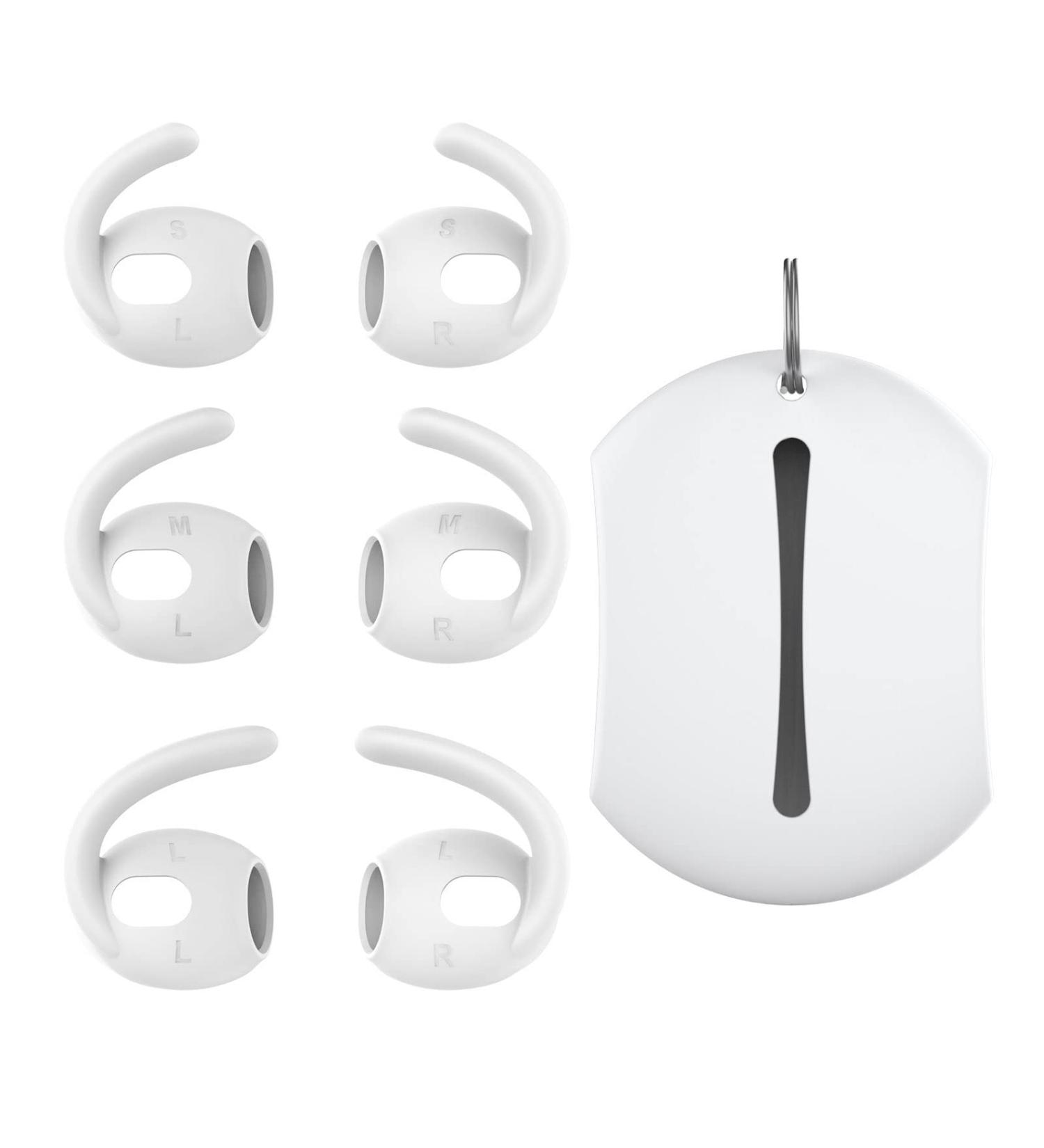6pcs Silicone SML Ear Hook Anti-Slip Cover Holder Accessories for Air 3 white