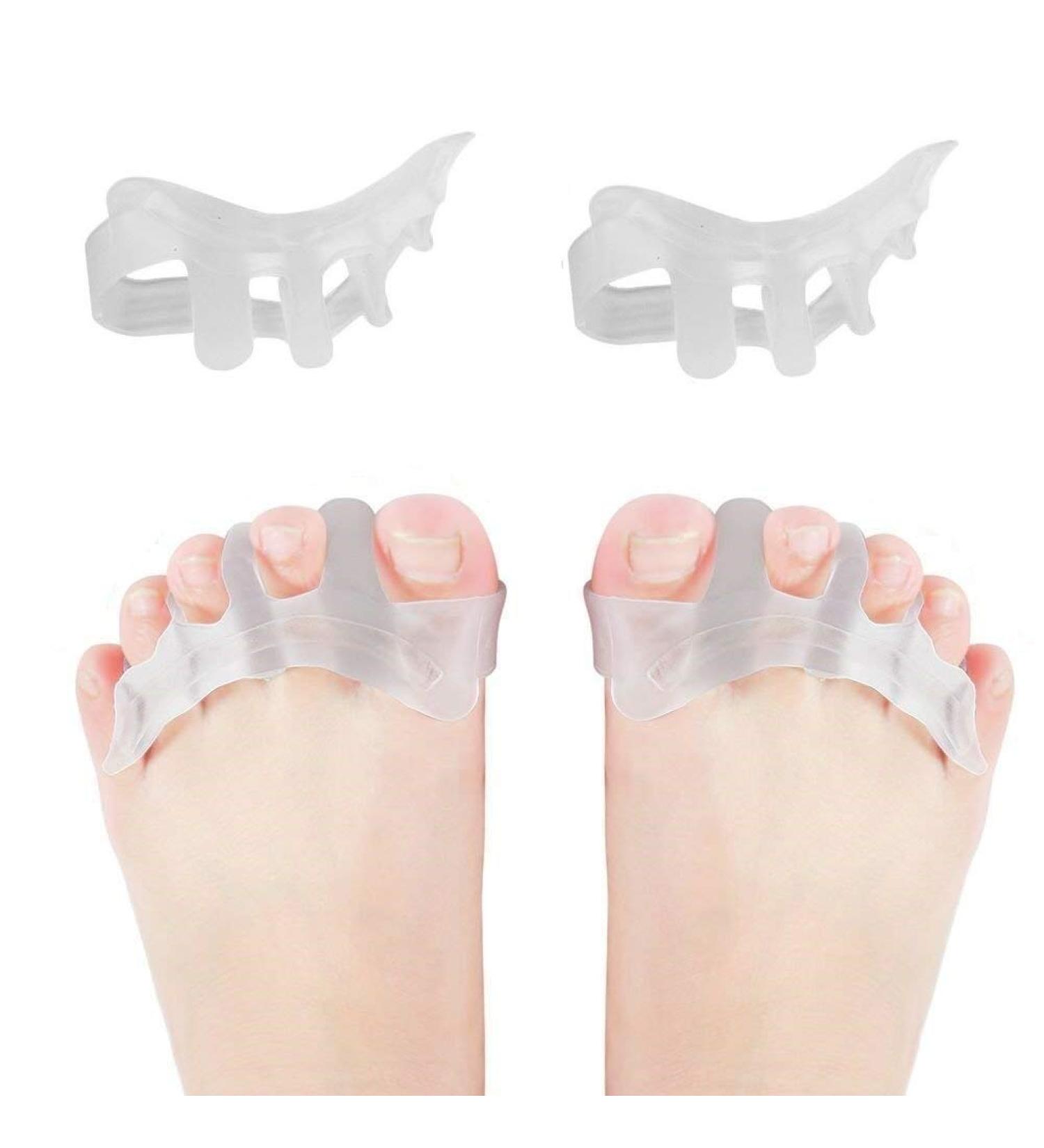 4x Toe Spreader for Hallux Valgus Hammer Toe & Claw Toe - BPA Free Correction Bandage & Separator for Men & Women - Buy Online on GoSupps.com