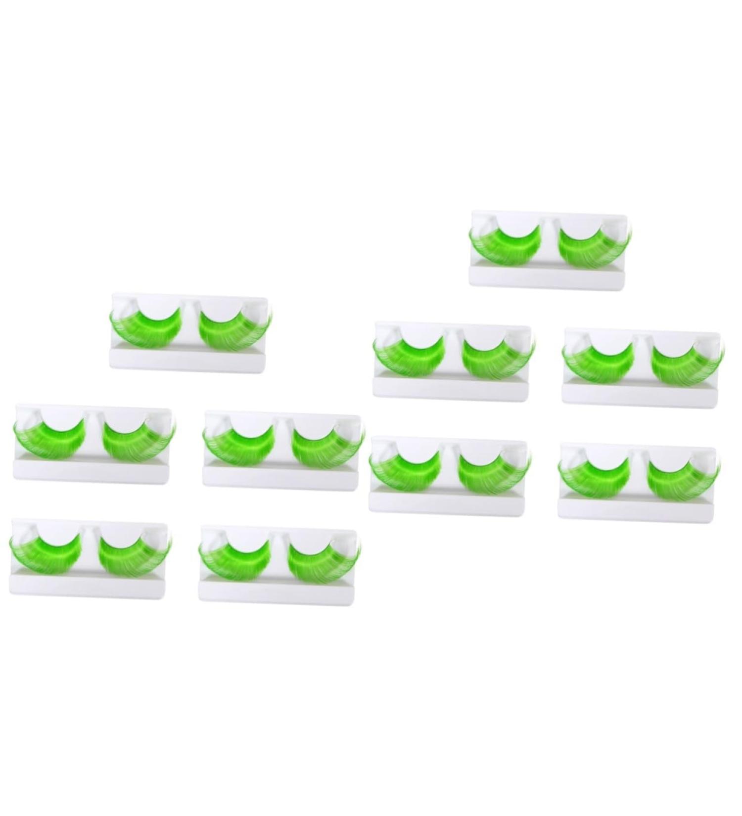 ABOOFAN 10 Pairs Halloween Extra Long False Eyelashes Lashes Halloween Dance Costume Eyelashes Cosplay Fake Lashes Green Eyelashes Curly Fancy Fake Chemical Fiber Gothic Extend Girl - Buy Online on GoSupps.com