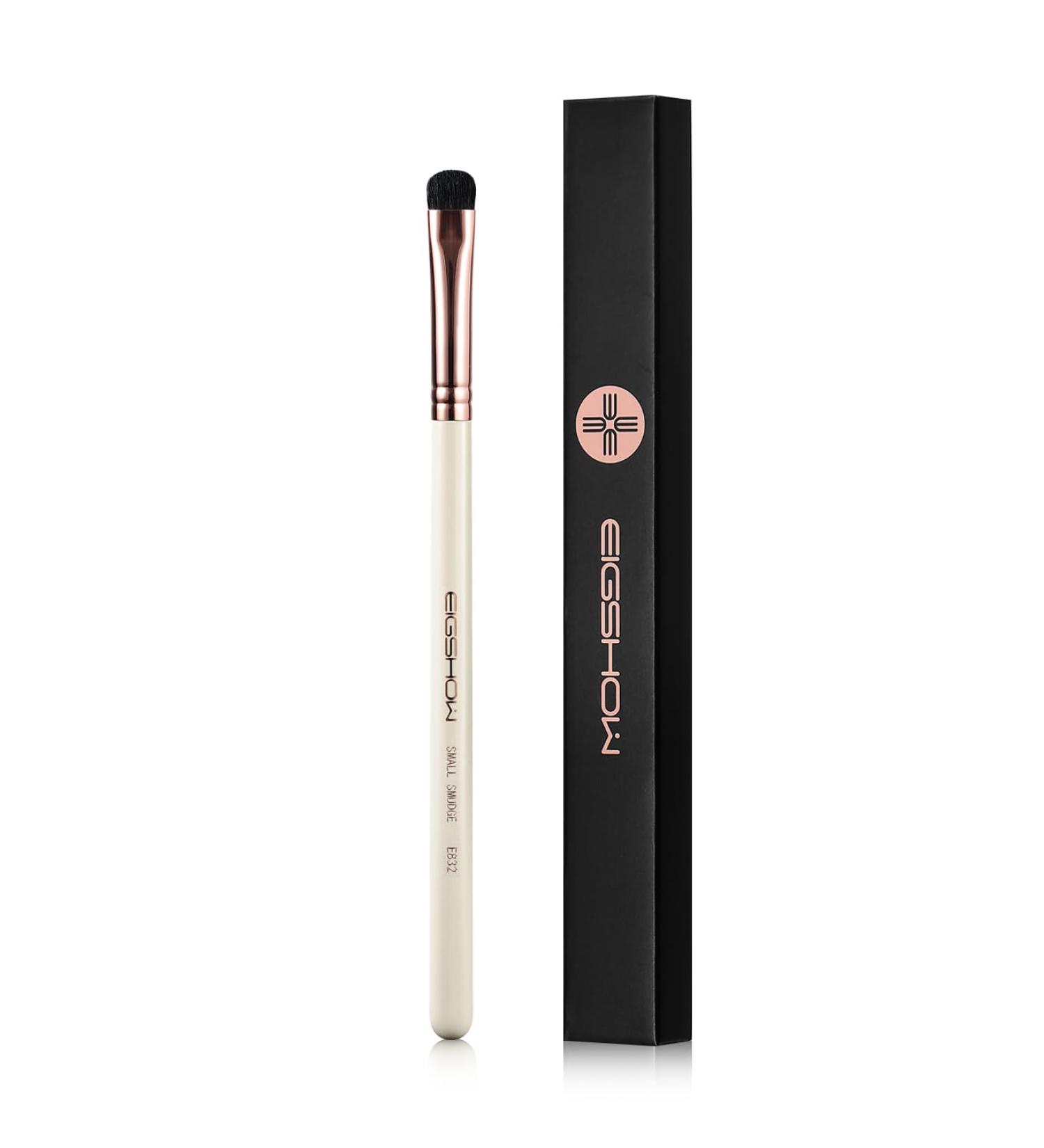 Small Smudge Brush - Professional Eyeshadow Brush for Smudging & Blending | Premium Synthetic Bristles - Ivory E832H - Buy Online on GoSupps.com