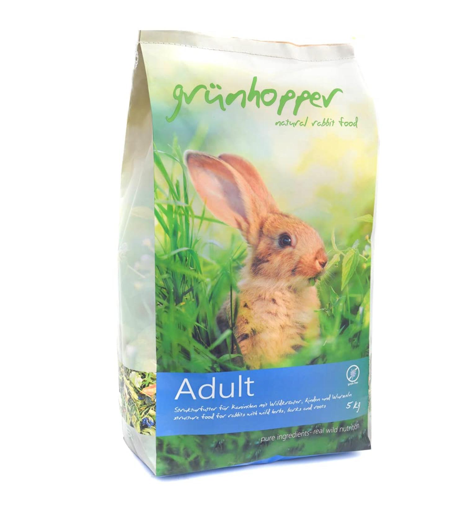 Gr nhopper Adult 5kg Rabbit Food - Premium Structural Feed for Healthy Rabbits | International Shipping Available - Buy Online on GoSupps.com
