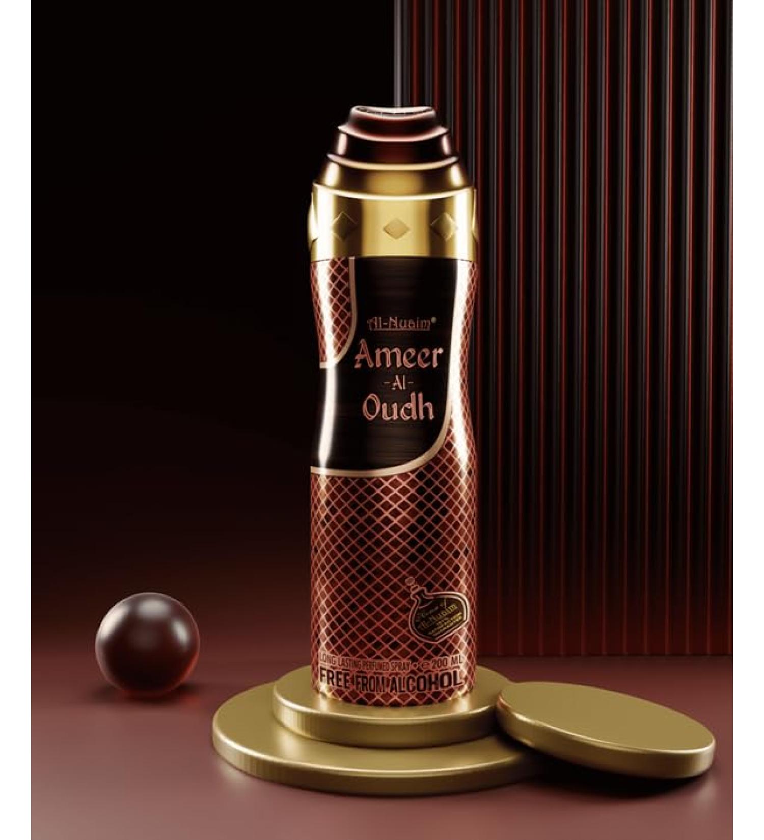 Ameer Al Oudh Oud 200ML Deo Eau De Parfum No Alcohol Perfume Long Lasting Fragrance Unisex 6.76-Floz Spray.