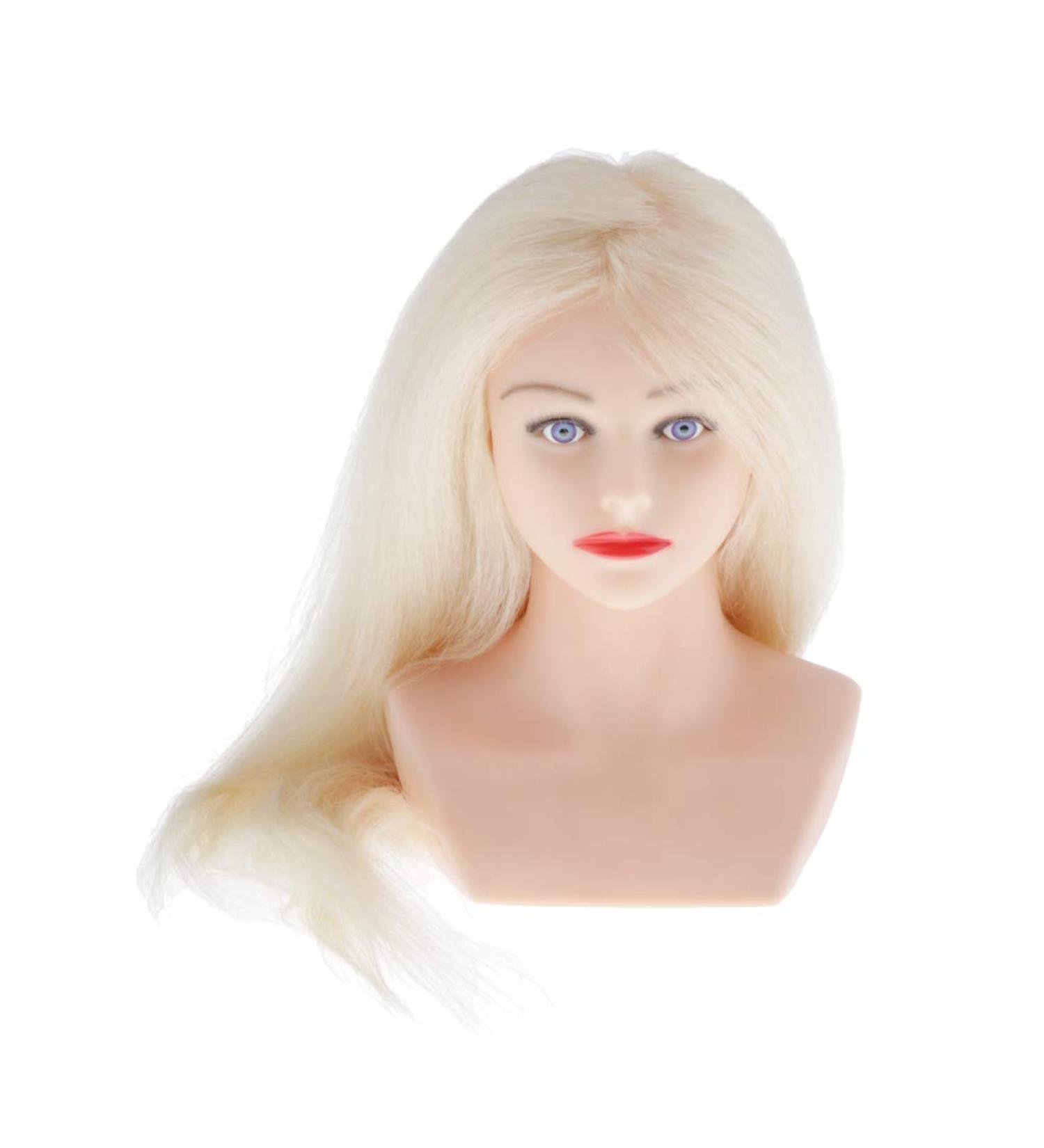 27 Female Head Model Display Stand for Curly Hair - Beige | International Shipping Available - Buy Online on GoSupps.com