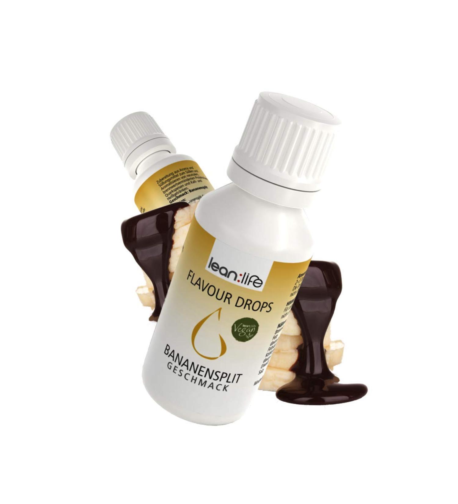 Lean: Life - Flavor Drops 30 ml - Banana Split - aroma drops for food - sugar -free and low -calorie banana split 30 ml (1 Pack)