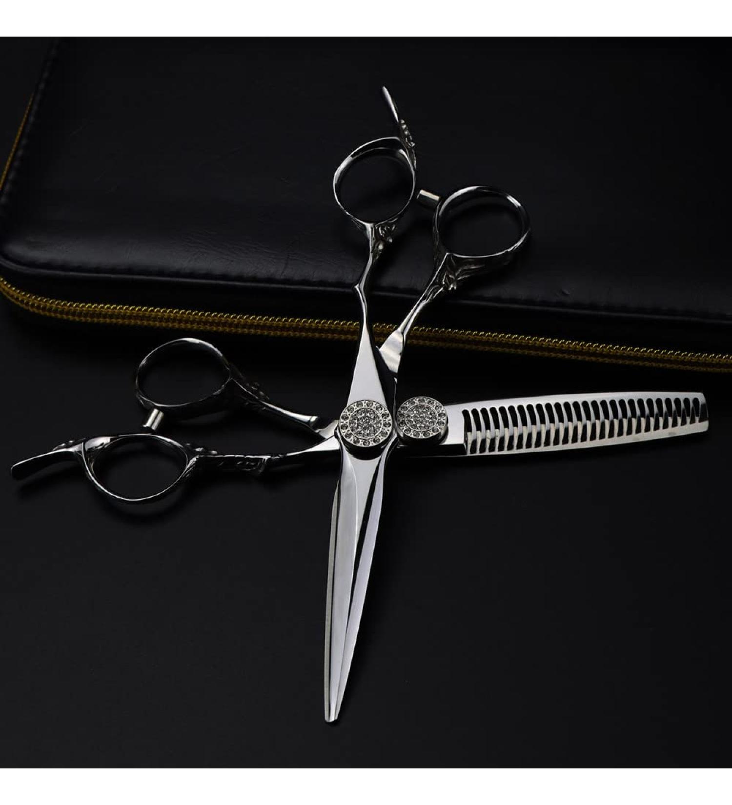 Hair Cutting Scissors 6 Inch Professional JP 440c Steel Upscale Scissor Gem Hair Scissors Cutting Barber Haircut Thinning Shears Hairdresser Scissors Set - Buy Online on GoSupps.com