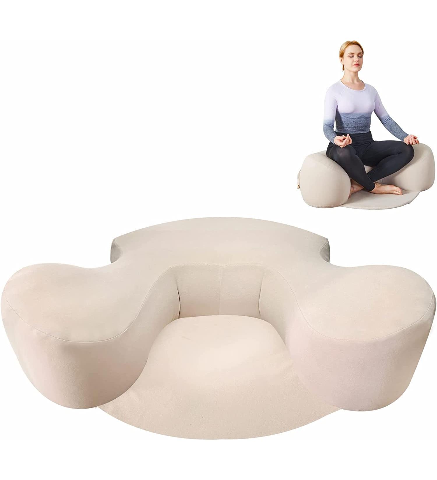 Inflatable Large Meditation Cushion - Washable Cover - Floor Pillow for Yoga & Meditation - Ideal Seating for Adults - Buy Online on GoSupps.com