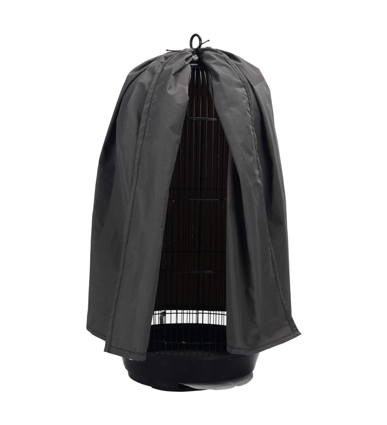 QBLEEV Classic Round Dome Top Bird Cage Cover Shield Birdcage Light Covers Skirt Accessories Screen for Parakeets Lovebirds Budgies Finches Canary Small Bird Cage Grey