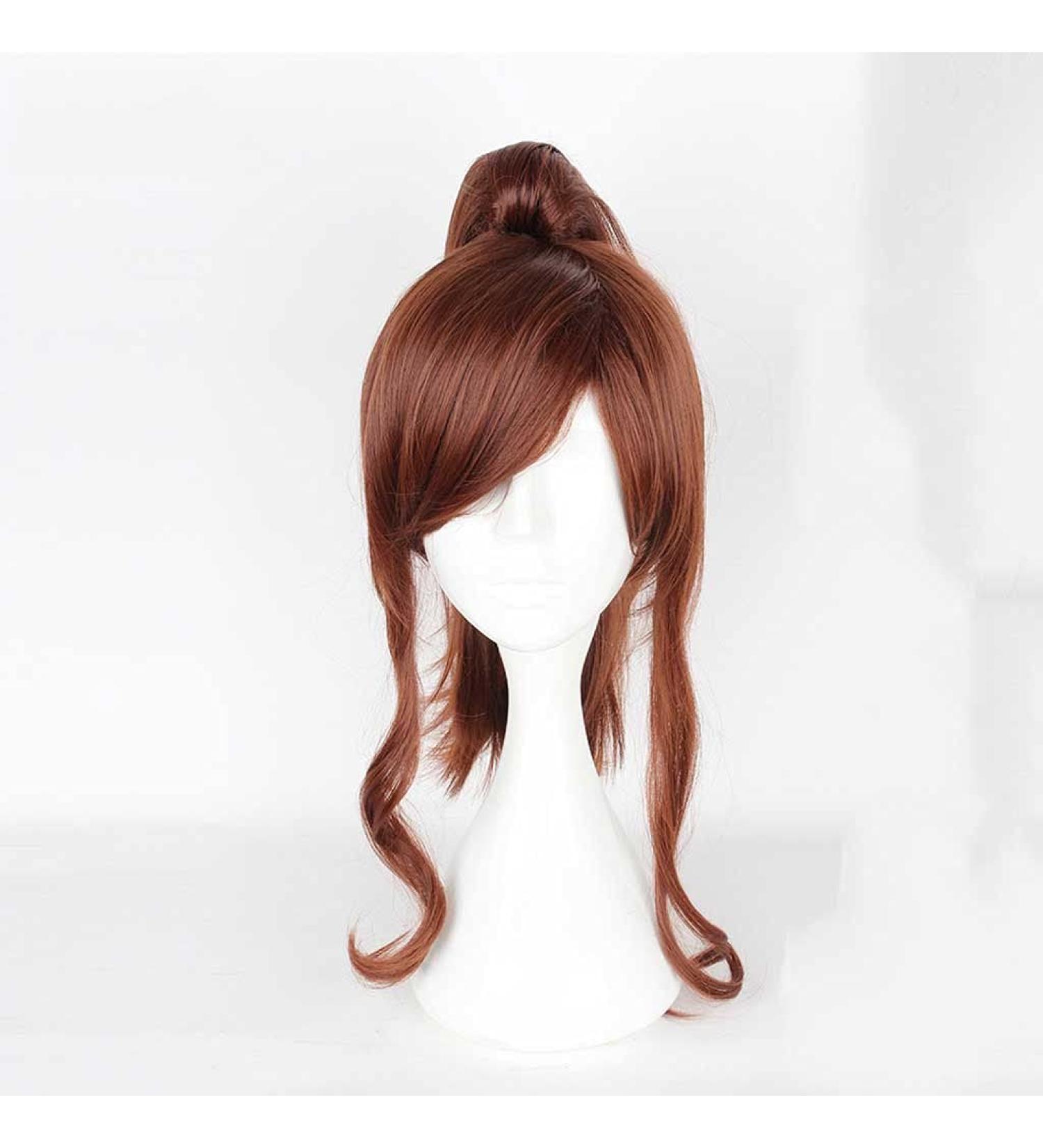 Maoma Sailor Moon Jupiter Cosplay Wig - Brown Ponytail Synthetic Wig with Free Wig Cap for Halloween & Everyday Costume - Buy Online on GoSupps.com