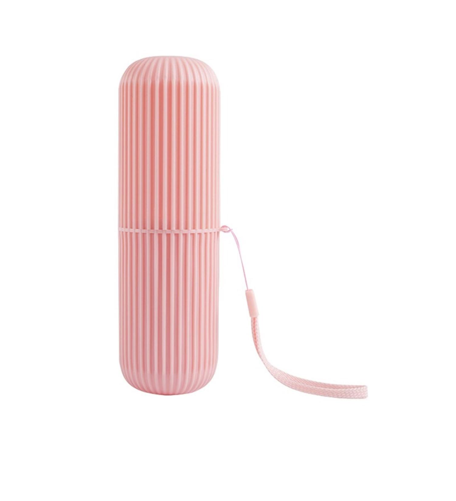 Digjobk Portable Toothbrush & Toothpaste Container - Pink Travel Mug Organizer for Bathroom & Outdoor Use - Buy Online on GoSupps.com