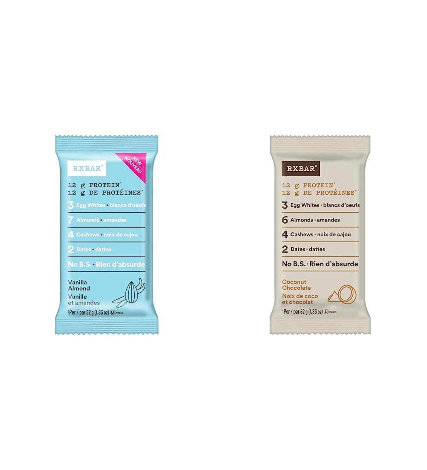 RXBAR Vanilla Almond Protein Bar 12 x 52 g & Protein Bar Coconut Chocolate 12x52g (Pack of 12) Protein+ Protein Bar Coconut Chocolate - Buy Online on GoSupps.com