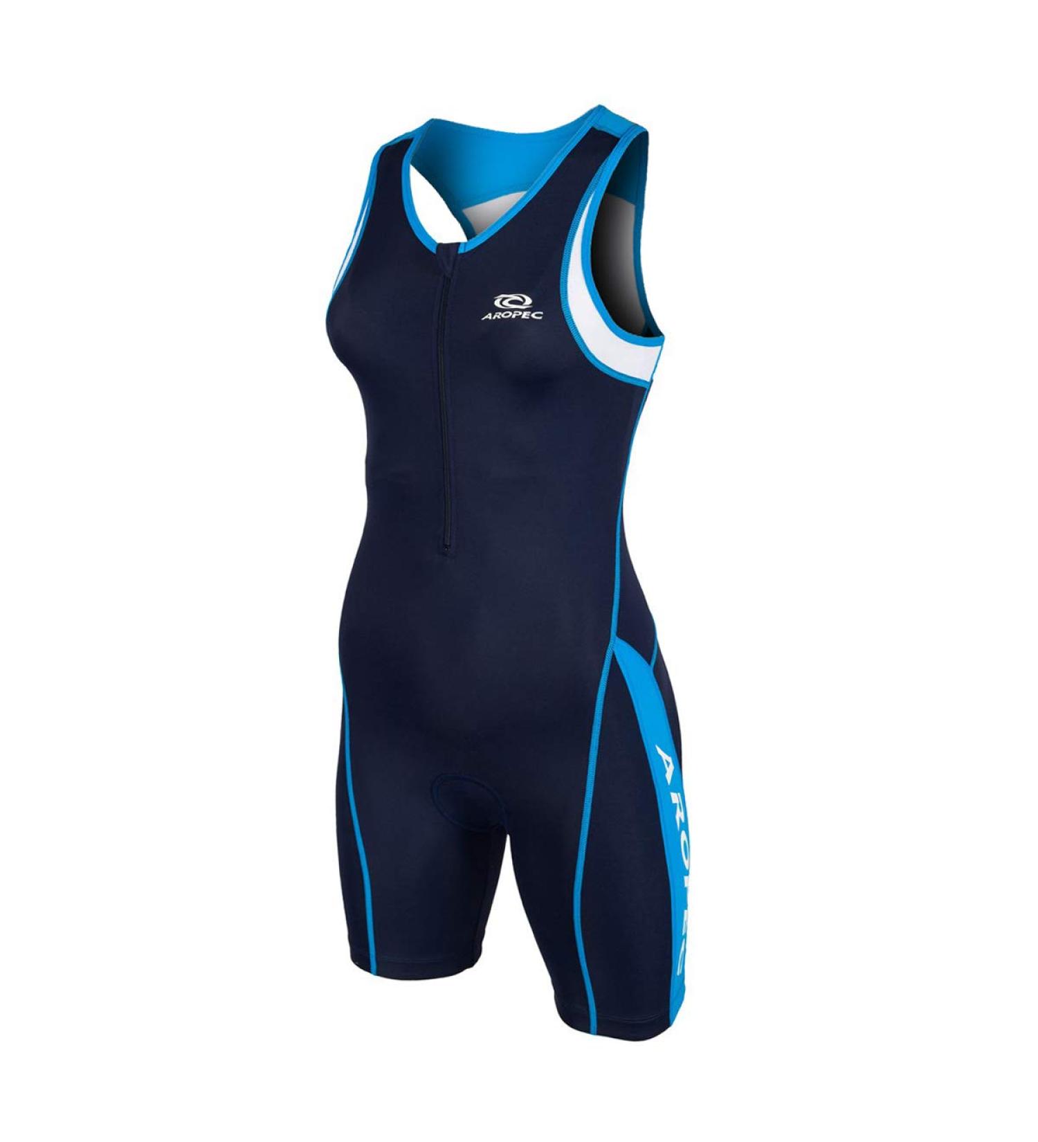 Aropec Women's Triathlon Panther Lycra Suit - XS Navy/Turquoise/White One Piece for Ultimate Performance - Buy Online on GoSupps.com