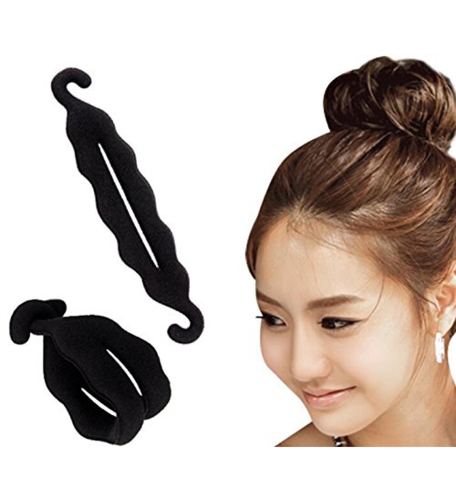 AKOAK 2 Pcs Black Magic Beauty Hair Foam Sponge Donut Twister - Ponytail Bun Maker Set - Buy Online on GoSupps.com