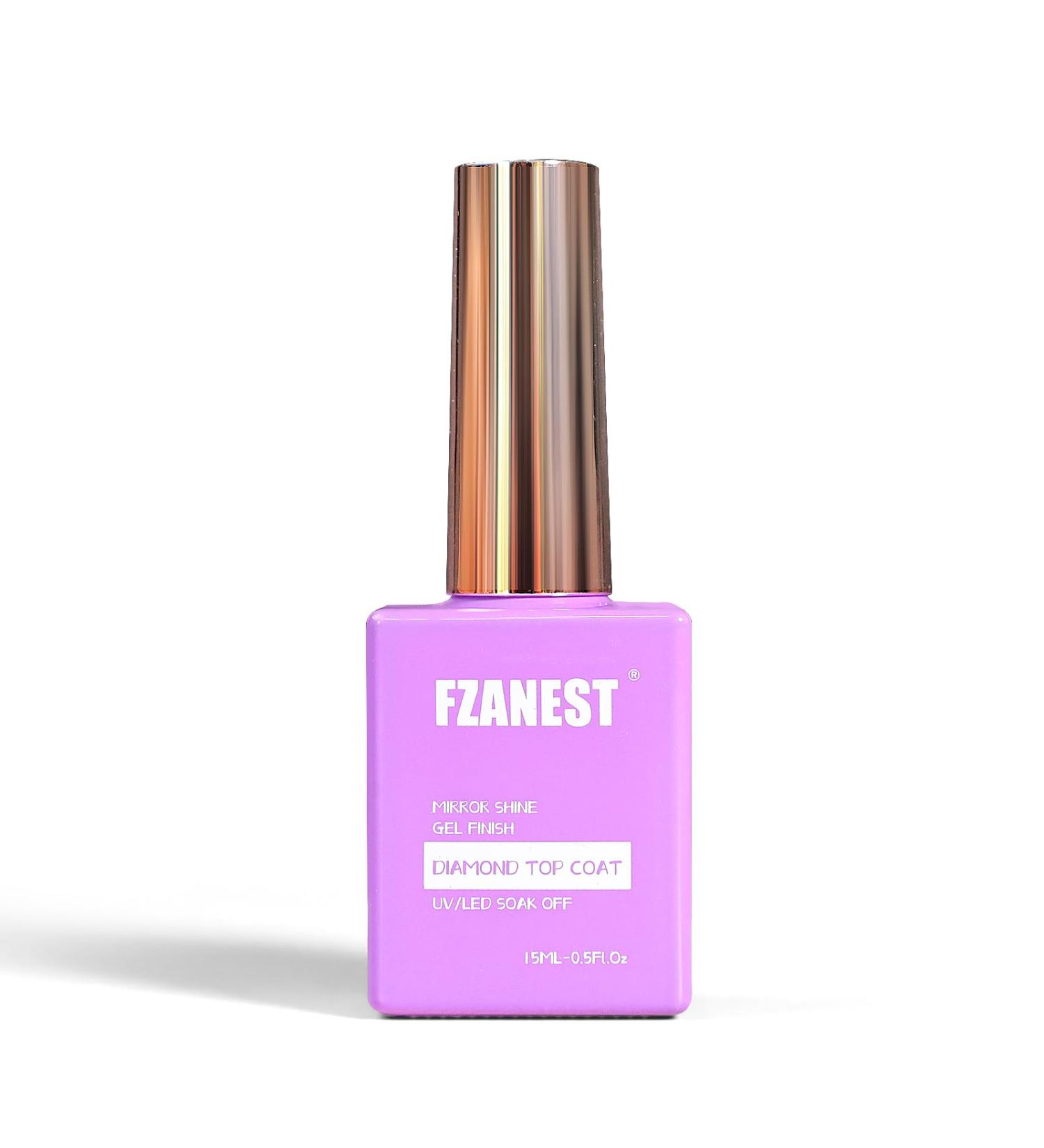 FZANEST Gel Top Coat Diamond 15ml - No Wipe Clear Gel Nail Polish | High Gloss Long-Lasting UV LED Finish | Buy Internationally - Buy Online on GoSupps.com