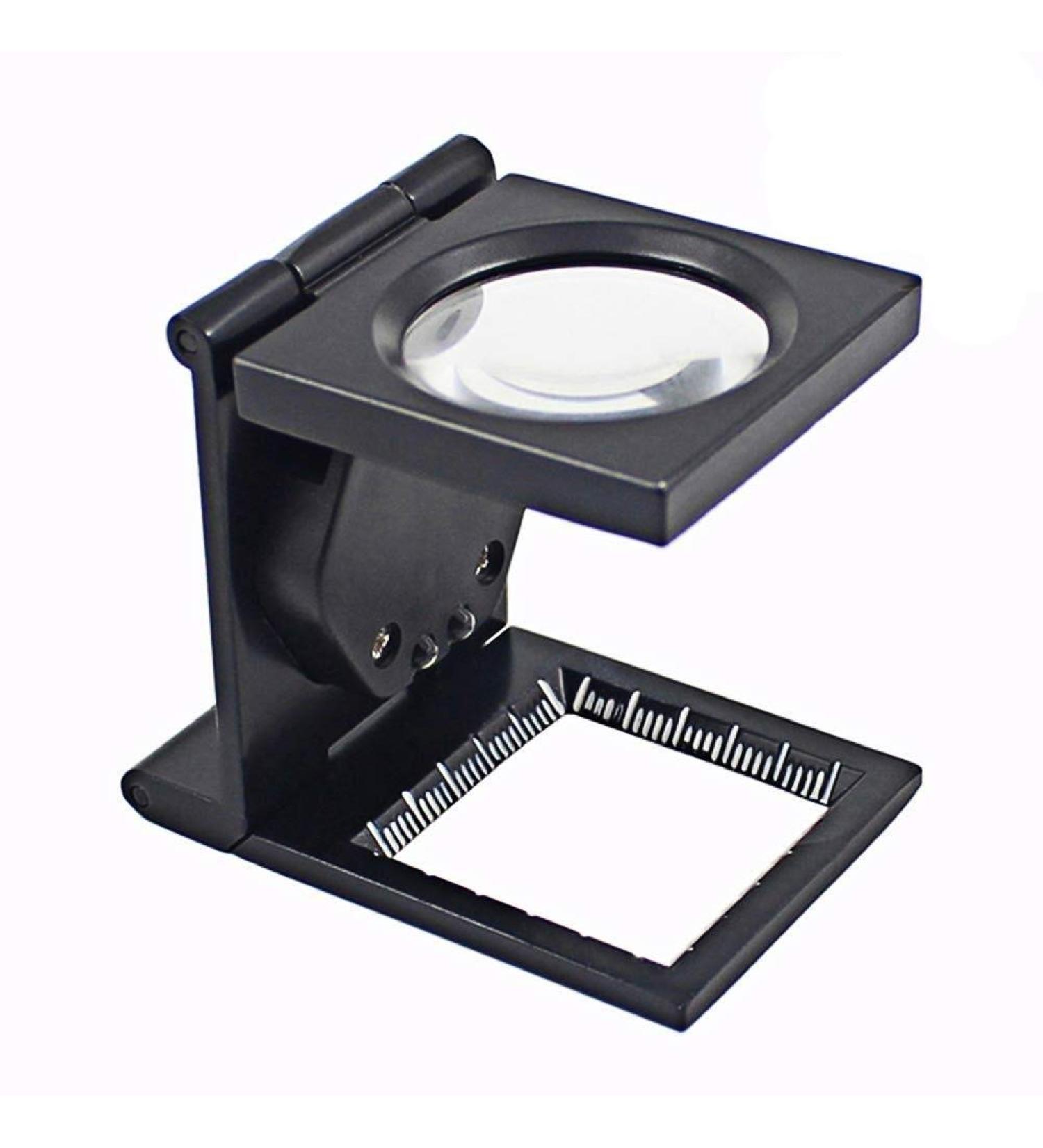 10 X Linen Test Three Folding Magnifying Glass Portable Zinc Alloy Magnifierwith LED Lamp for Textile Jewelry Collection Repair Magnifying Glass - Buy Online on GoSupps.com