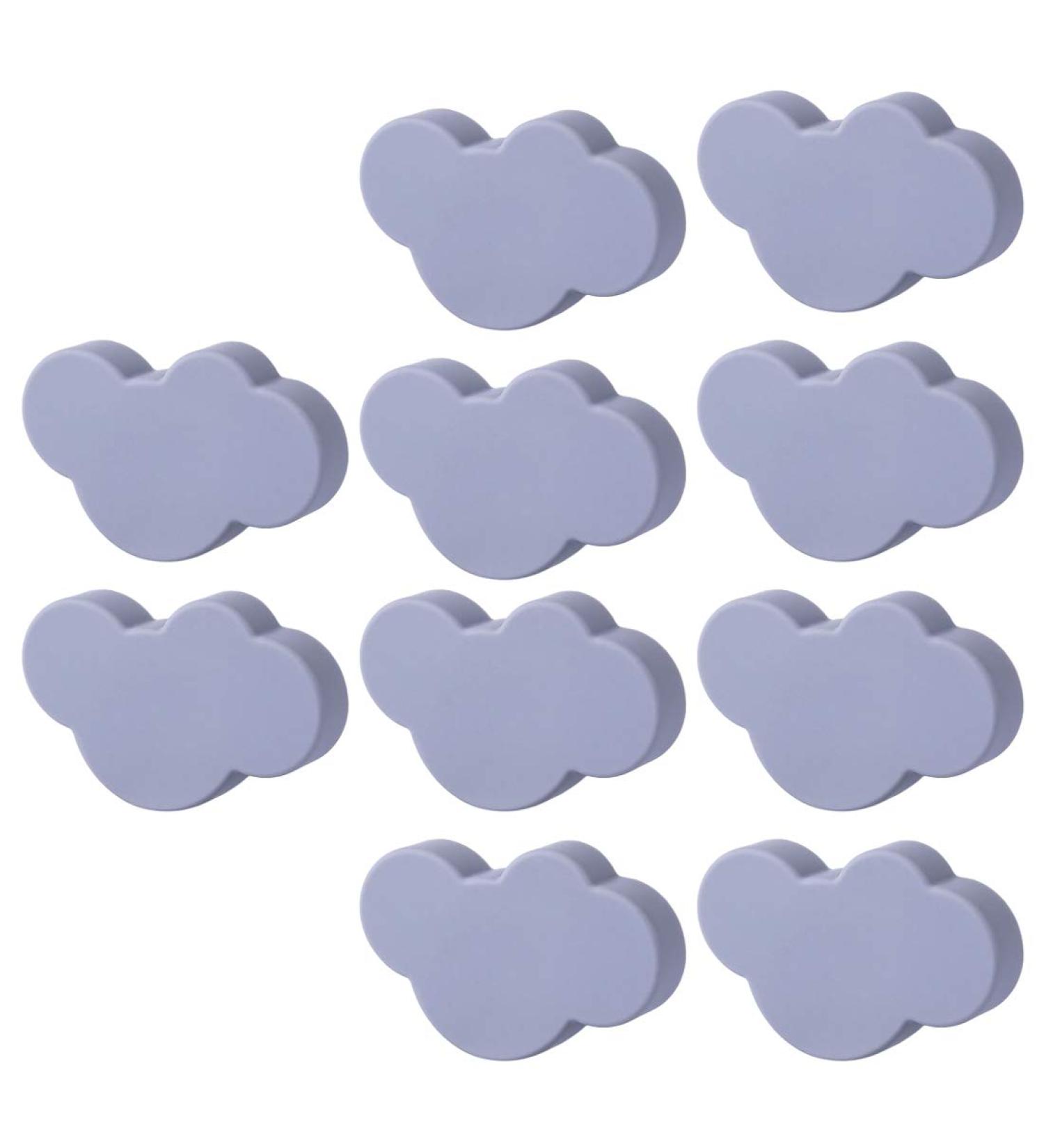 Set of 10 Grey Cloud-Shaped Furniture Knobs for Children's Rooms | Decorative Drawer Knobs - Buy Online on GoSupps.com
