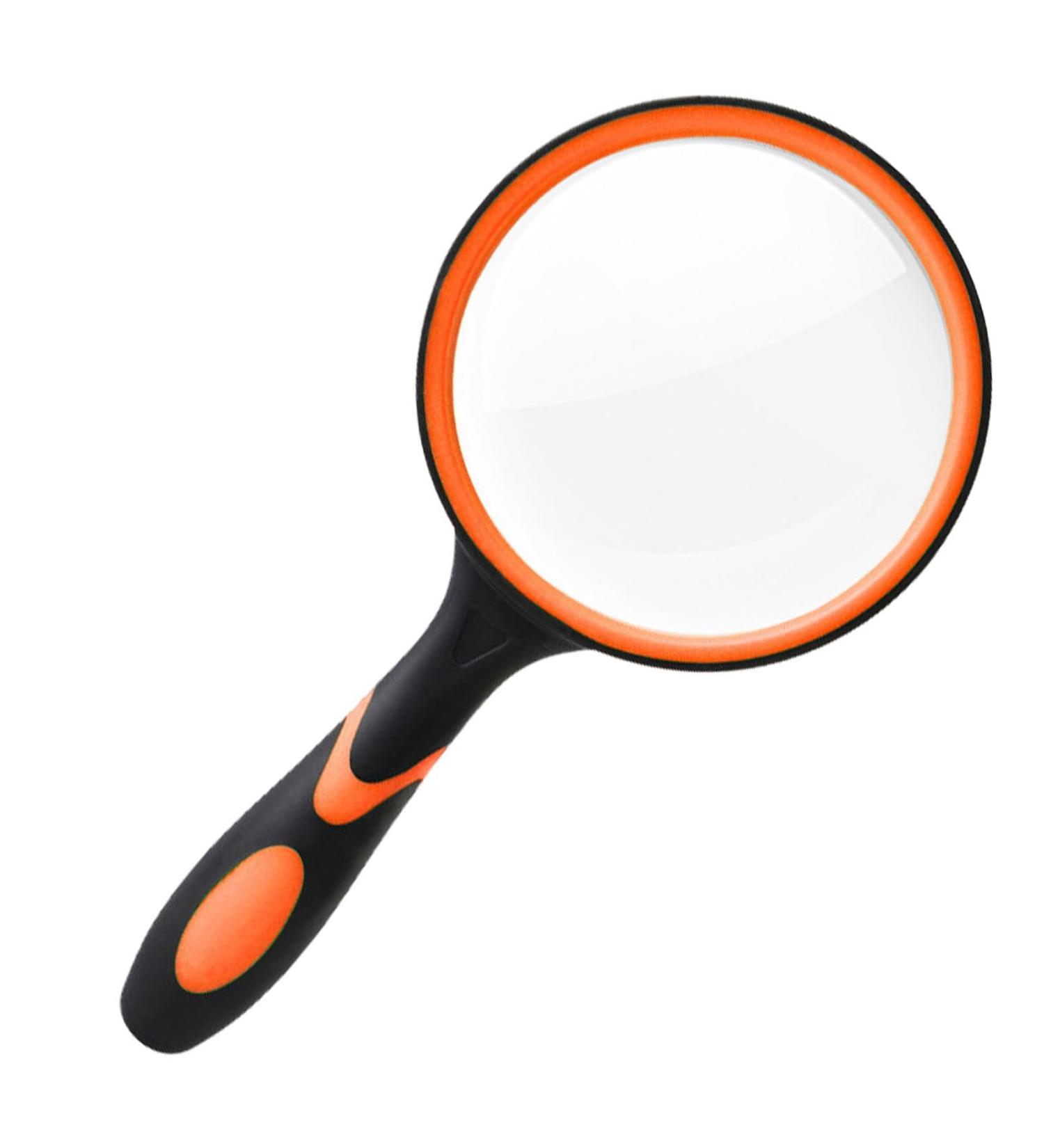 Reading Magnifying Glass | Anti-Slip Handle Magnifying Glasses for Work | Magnifying Glass for Kids Kids Magnifying Glass High-Definition for Elderly Reading Orange1 - Buy Online on GoSupps.com