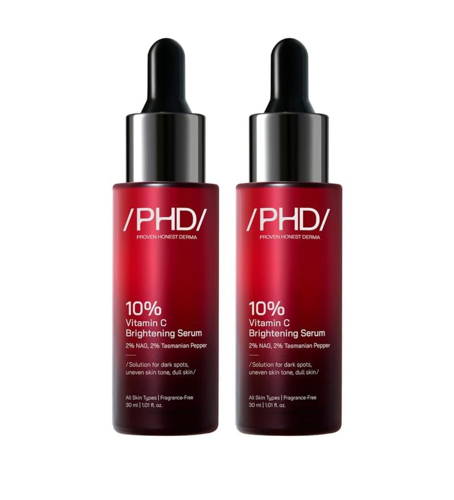 /PHD/ 10% Vitamin C Brightening Serum | For Glowing skin Oily skin Dry skin | Dark Spots & Uneven Tone Treatment | Face serum for Women & Men | Formulated with Global Dermatologists | 60ml - Buy Online on GoSupps.com