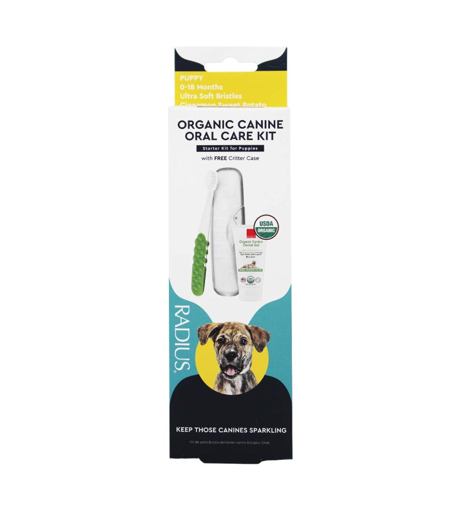 RADIUS Puppy Kit: USDA Organic Dog Toothbrush & Toothpaste - Ultra Soft Bristles for Dental Care - Buy Online on GoSupps.com