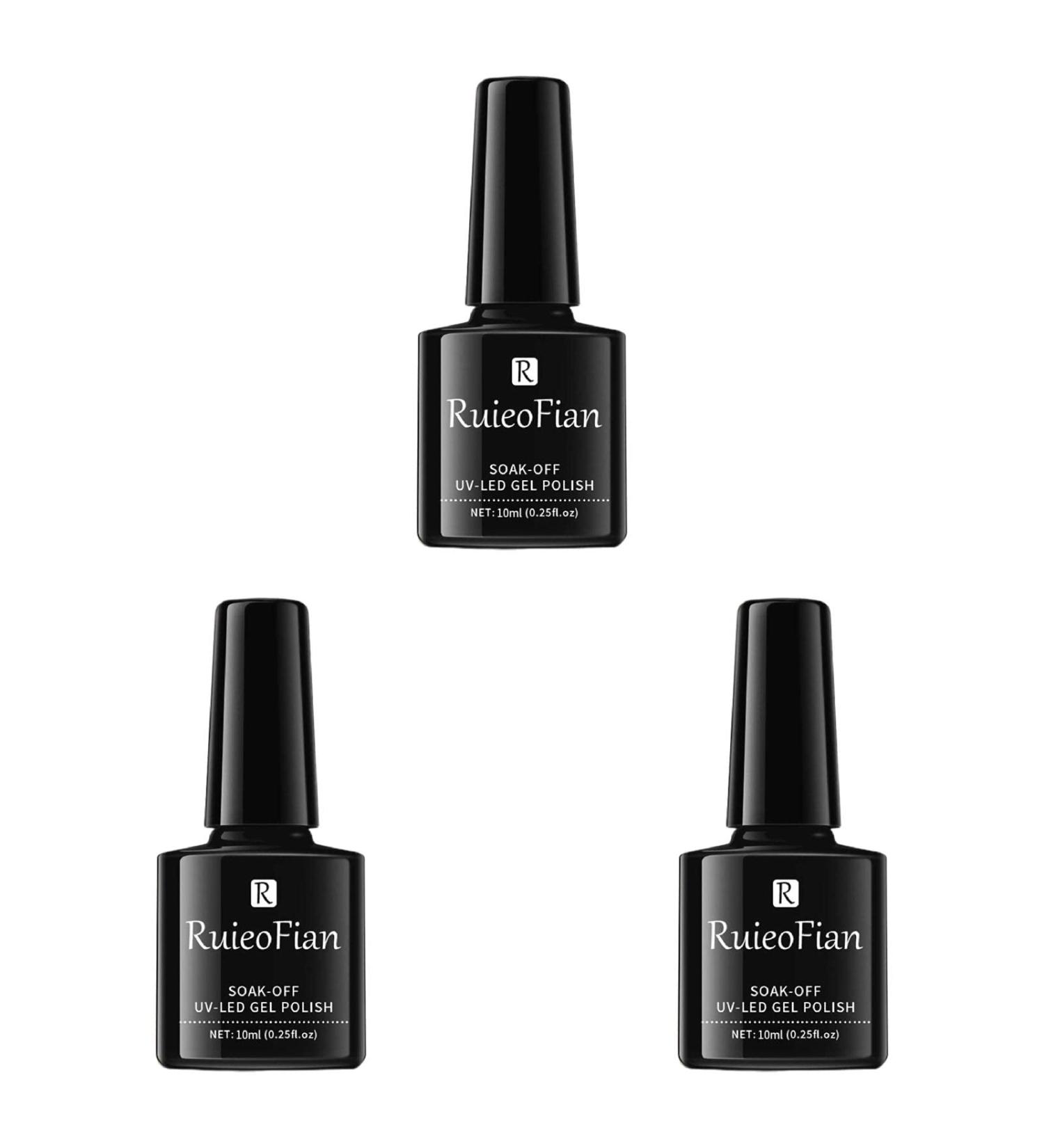 YOXIER Nail Polish Semi-Permanent UV Varnish Glitter Nail Art Polish Gloss for Lady 35 3 Pcs