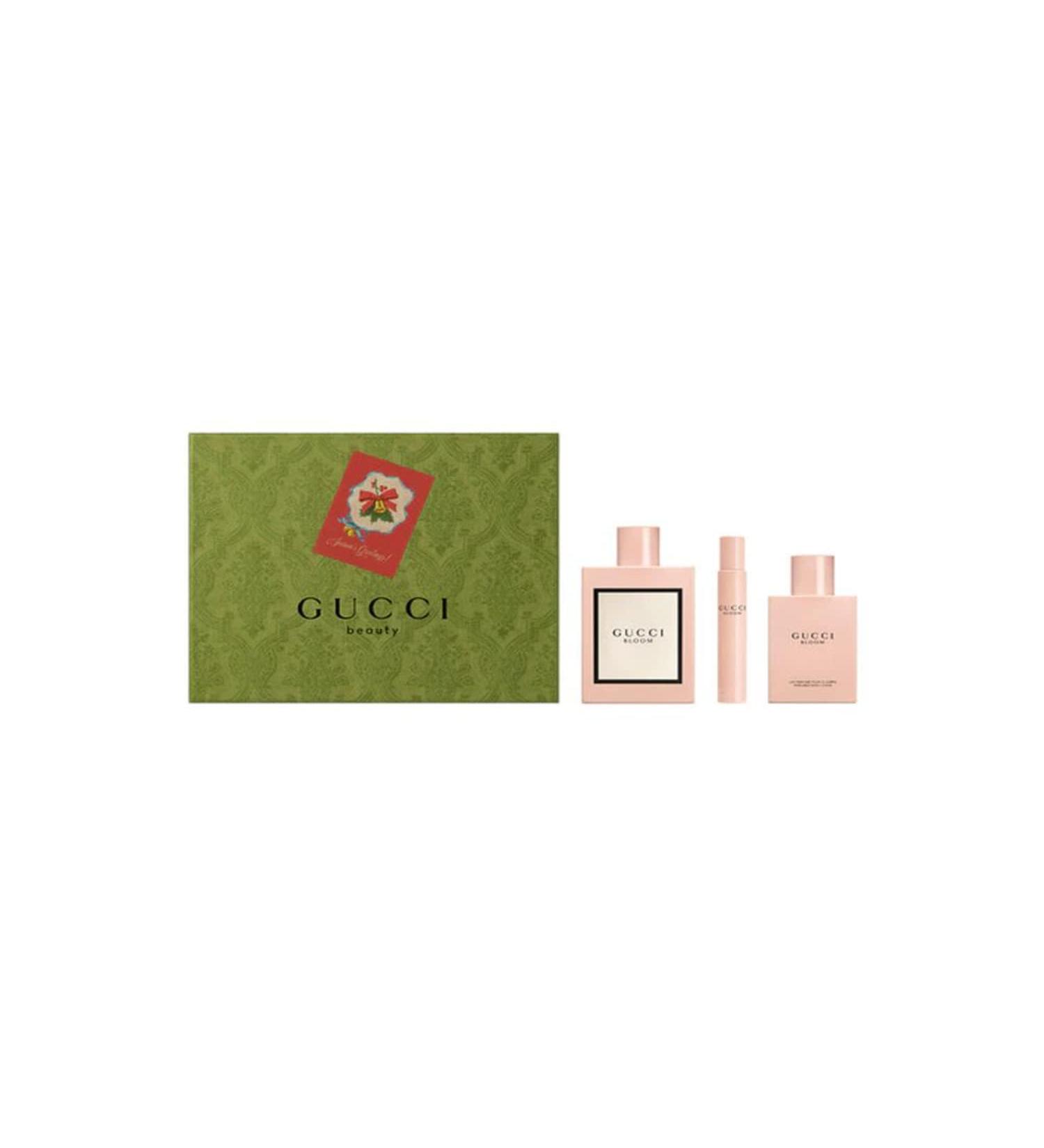 Gucci Bloom Perfume for Women 3 Piece Set Includes: 3.3 oz Eau de Parfum Spray + 3.3 oz Body Lotion + 0.25 oz Eau de Parfum Fragrance Rollerball