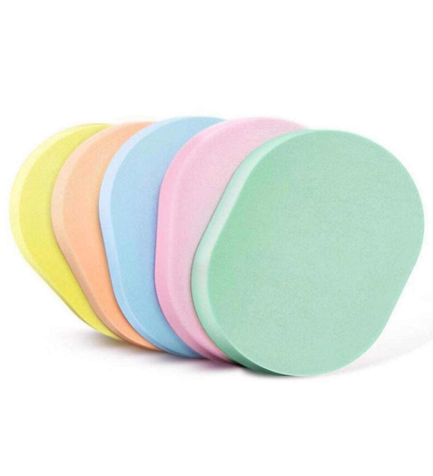 6 Pieces Natural Soft Powder Oval Makeup Sponges Facial Cleansing & Peeling Tools for Flawless Skin - Buy Online on GoSupps.com