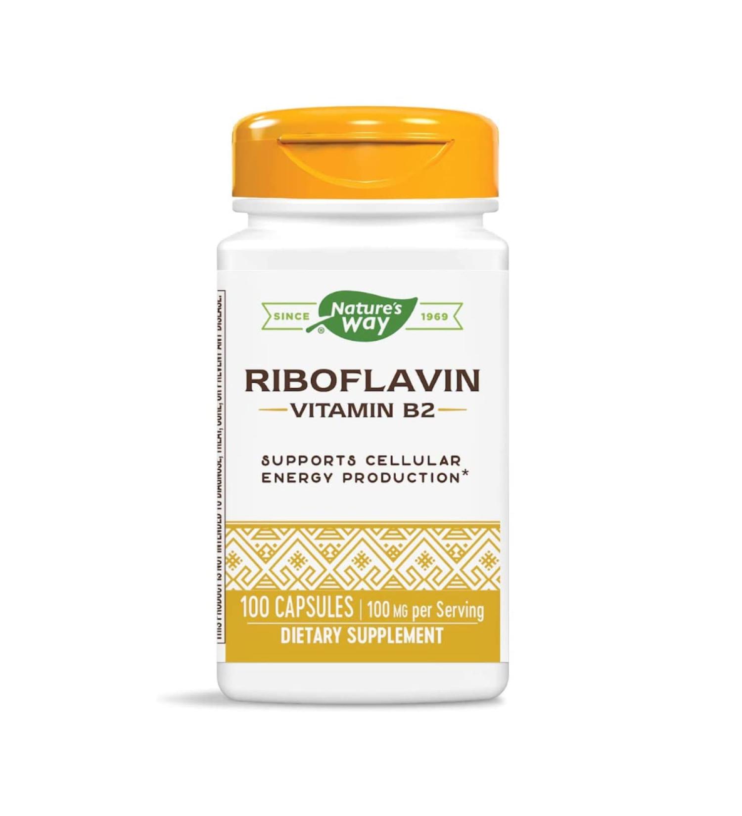 Nature's Way Vitamin B2 100mg Caps - Pack of 2 | Essential B2 Supplement - Buy Online on GoSupps.com