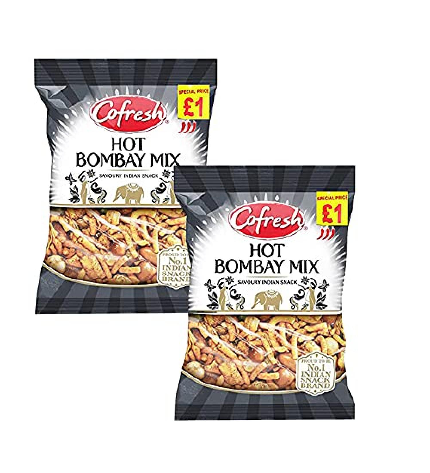 ganaric Cofresh Bombay Mix Hot 400g (pack of 2) Tasty and crispy Mild and spicy mix of noodles lentils and nuts