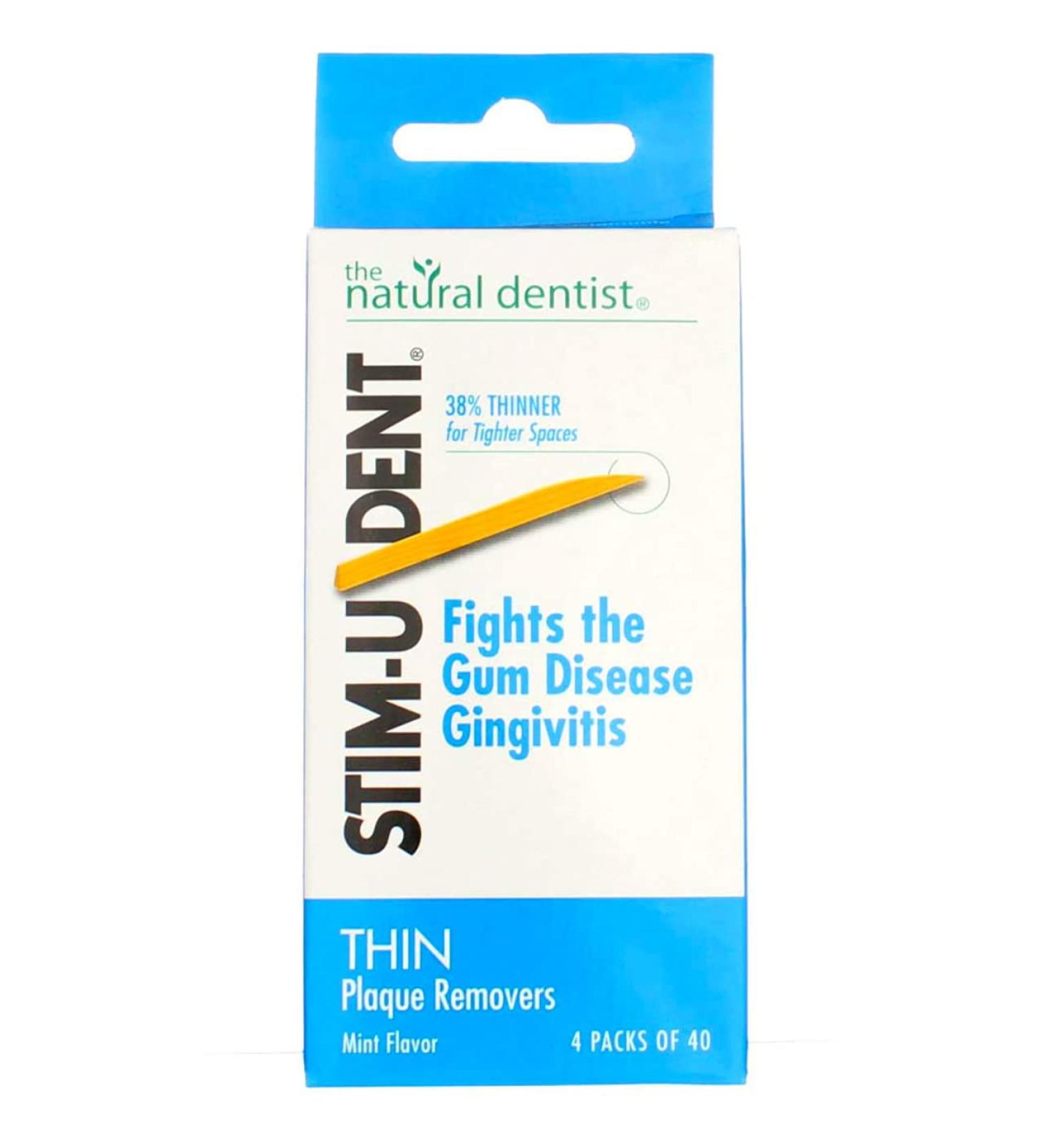 Buy Natural Dentist Stim-U-Dent Thin Plaque Removers - Mint Flavor (160 Ct Pack of 4) | International Shipping Available - Buy Online on GoSupps.com
