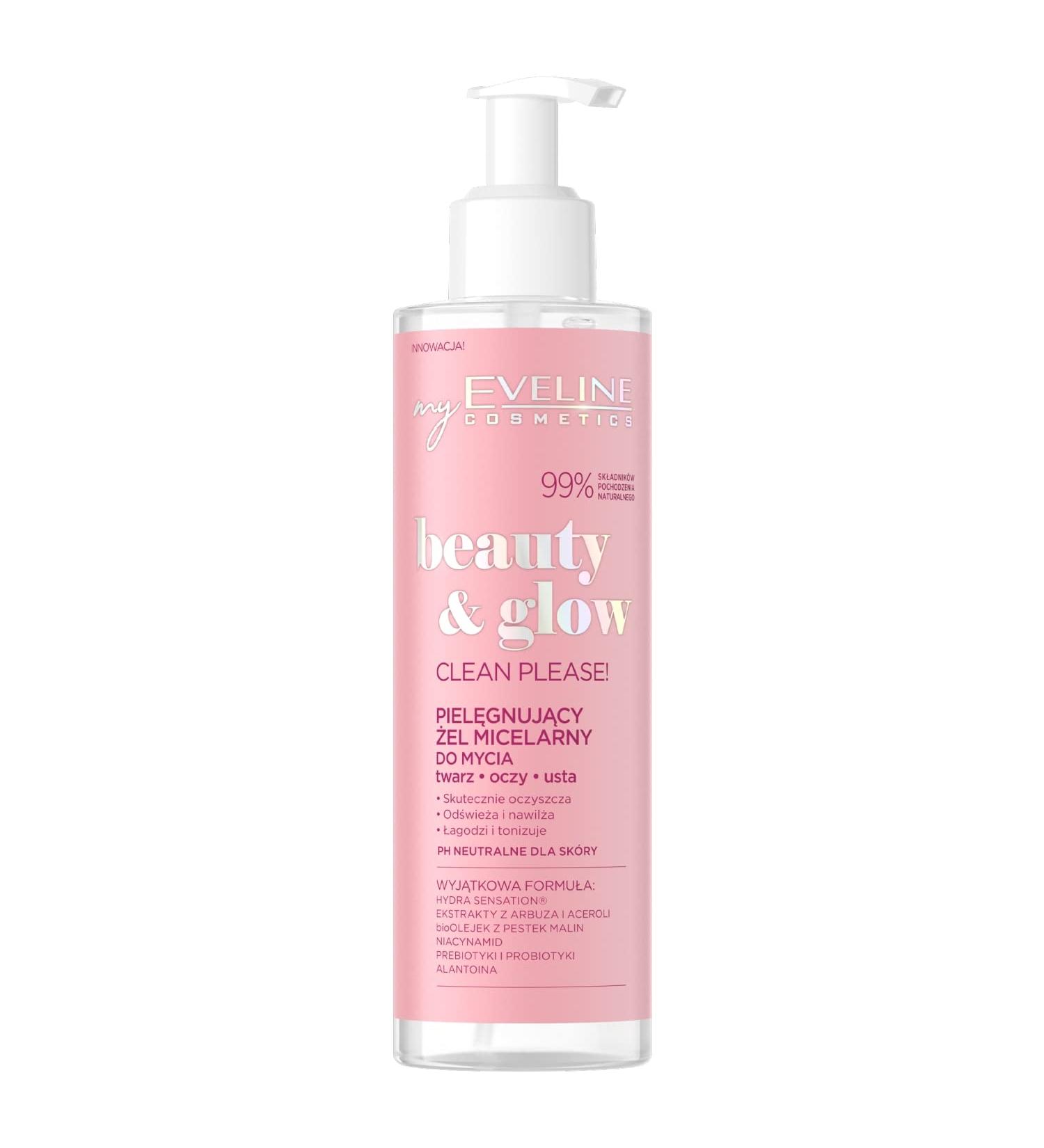 Eveline Cosmetics Beauty & Glow Nourishing Micellar Face Wash | 200 ml | Hydrating Cleanser for Radiant Skin - International Shipping Available - Buy Online on GoSupps.com