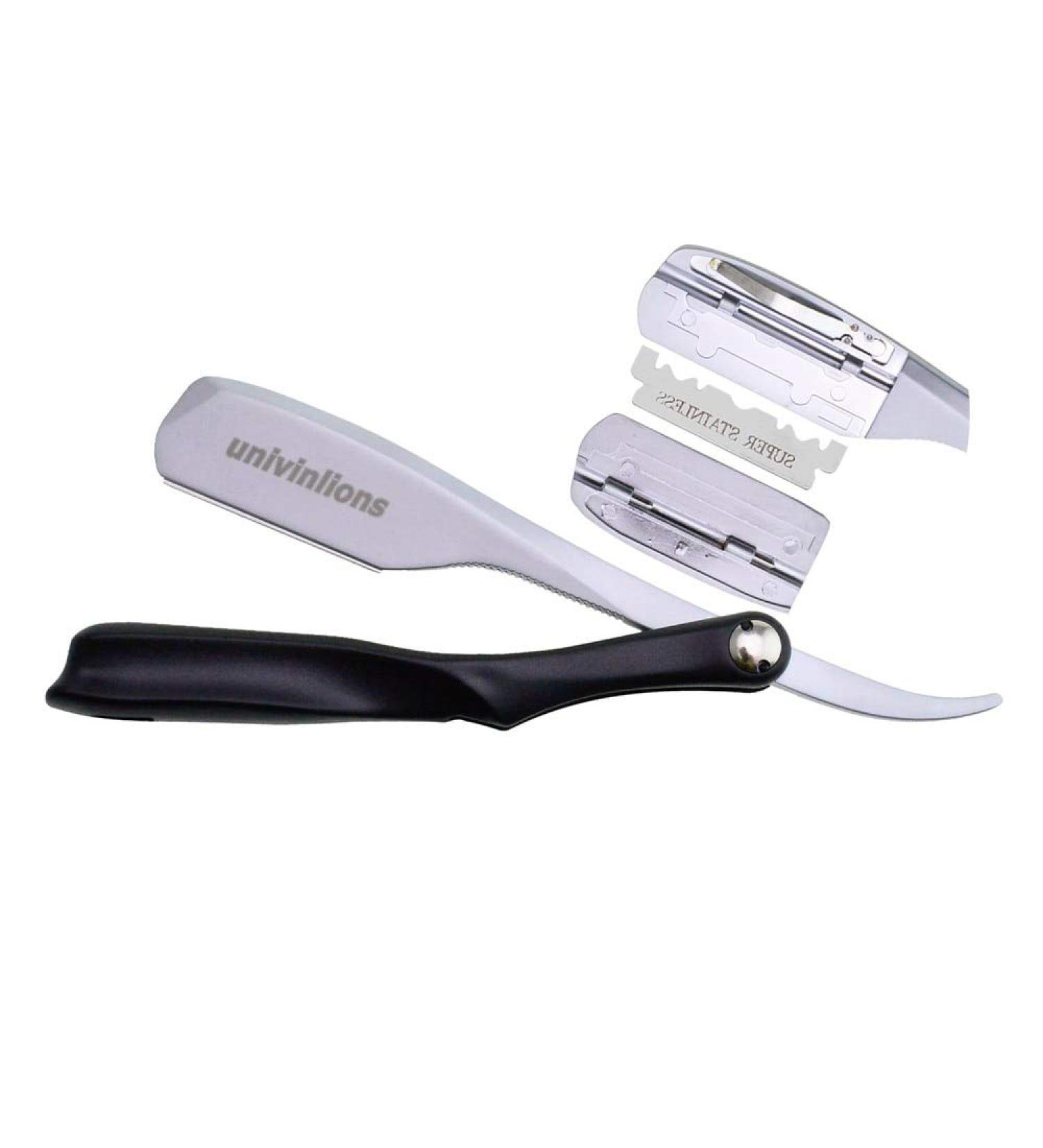 Spring Inside 74 Blades DE Razors Straight Razor Stick for Men Women Barber Shaving Blades Spring Beard Face Underarm Body (Black) - Buy Online on GoSupps.com