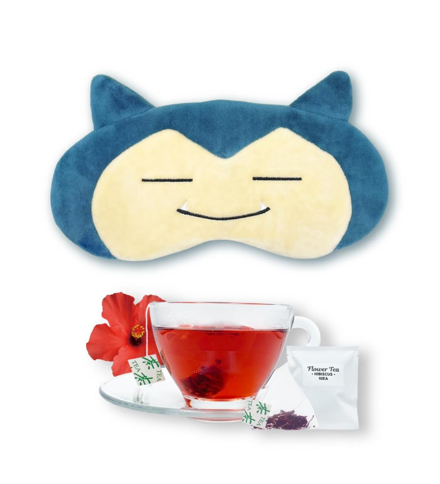 Snorlax Eye Mask & Hibiscus Sleeping Tea Set - Comfort for Restful Sleep | 1 Count - International Shipping Available - Buy Online on GoSupps.com