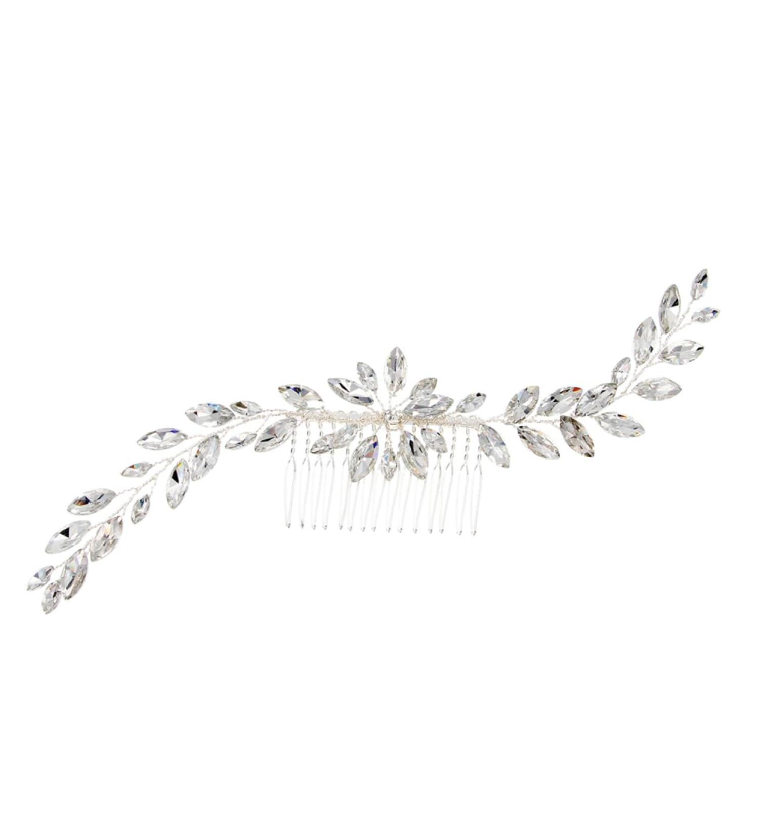 minkissy Decorative Hair Clips Bridal Headdress Wedding Hair Accessories Crystal Hair Comb Wedding Headpiece Bride Insert Comb Leaf Hair Pin Hair Side Combs Bride Hair Clip Jewelry Decorate - Buy Online on GoSupps.com