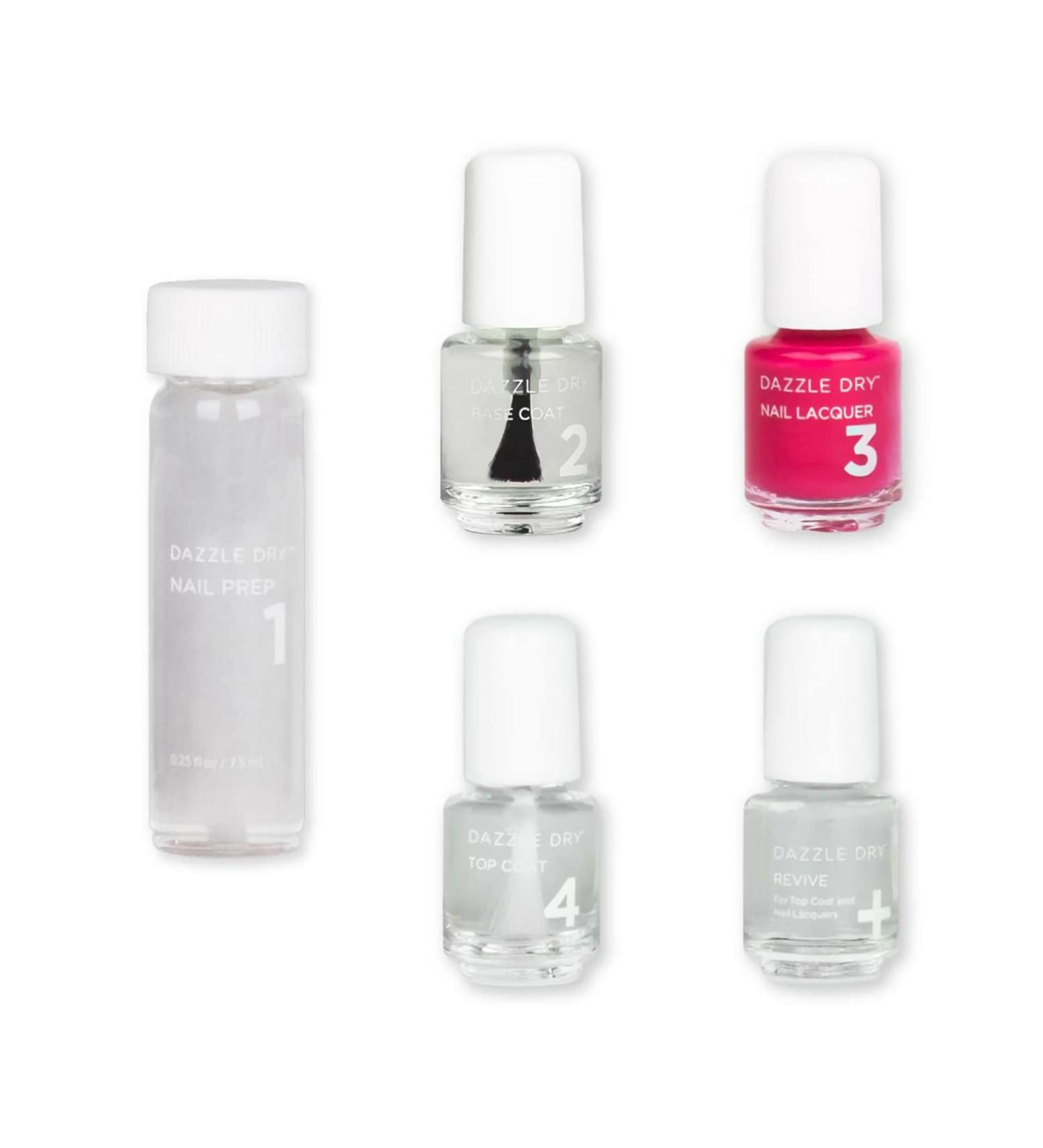 Dazzle Dry Mini Kit 4 Step System - The Duchess (5 Piece Kit) - Bright Strawberry Pink - Buy Online on GoSupps.com