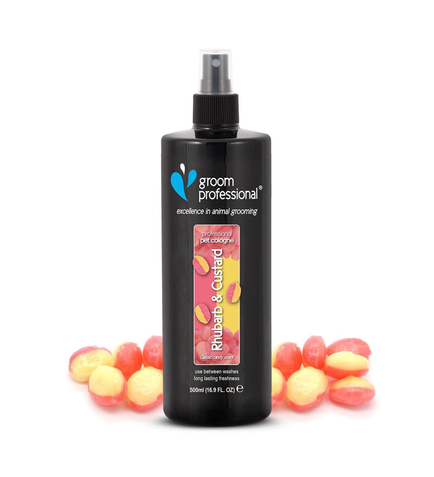 GROOM PROFESSIONAL Rhubarb & Custard Dog Cologne Spray - Dog Perfume Spray - Dog Spray for Smelly Dogs - Reminiscent of a Classic Candy Favourite - Perfect for Between Washes 500ml 500 ml (Pack of 1) - Buy Online on GoSupps.com