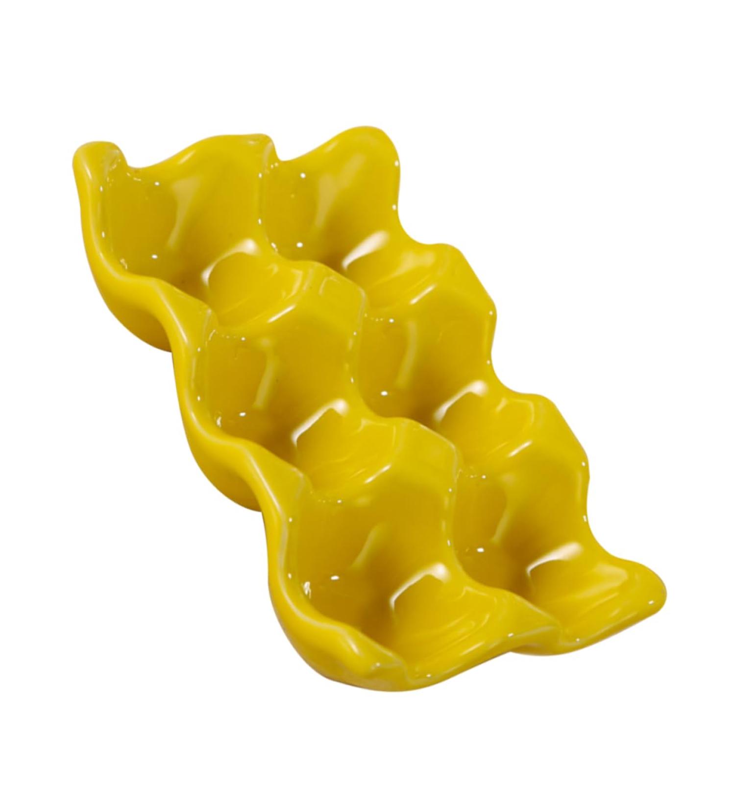 Generic Serving Tray 1pc Egg Tray Eggs Egg Holder for Fridge Egg Dispenser 6- Cup Egg Organizer Container Ceramics - Buy Online on GoSupps.com