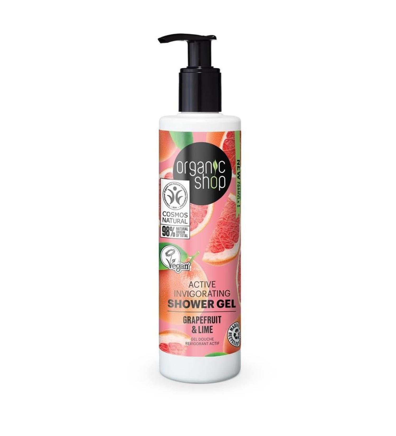 Organic Shop Active Invigorating Shower Gel Grapefruit & Lime (280ml) - Buy Online on GoSupps.com