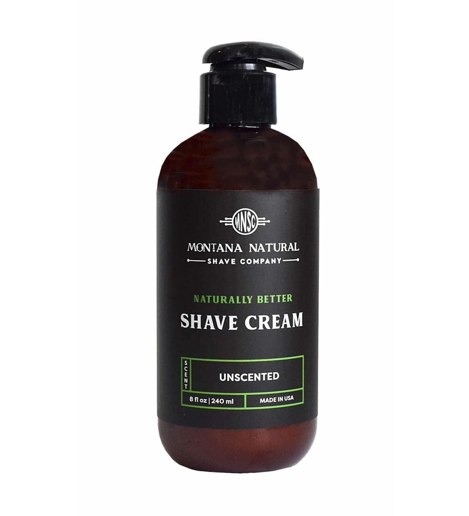 MNSC Unscented Pump Shave Cream | Hypoallergenic All-Natural & Handcrafted in USA - Smooth Shaving for Sensitive Skin | International Shipping Available - Buy Online on GoSupps.com