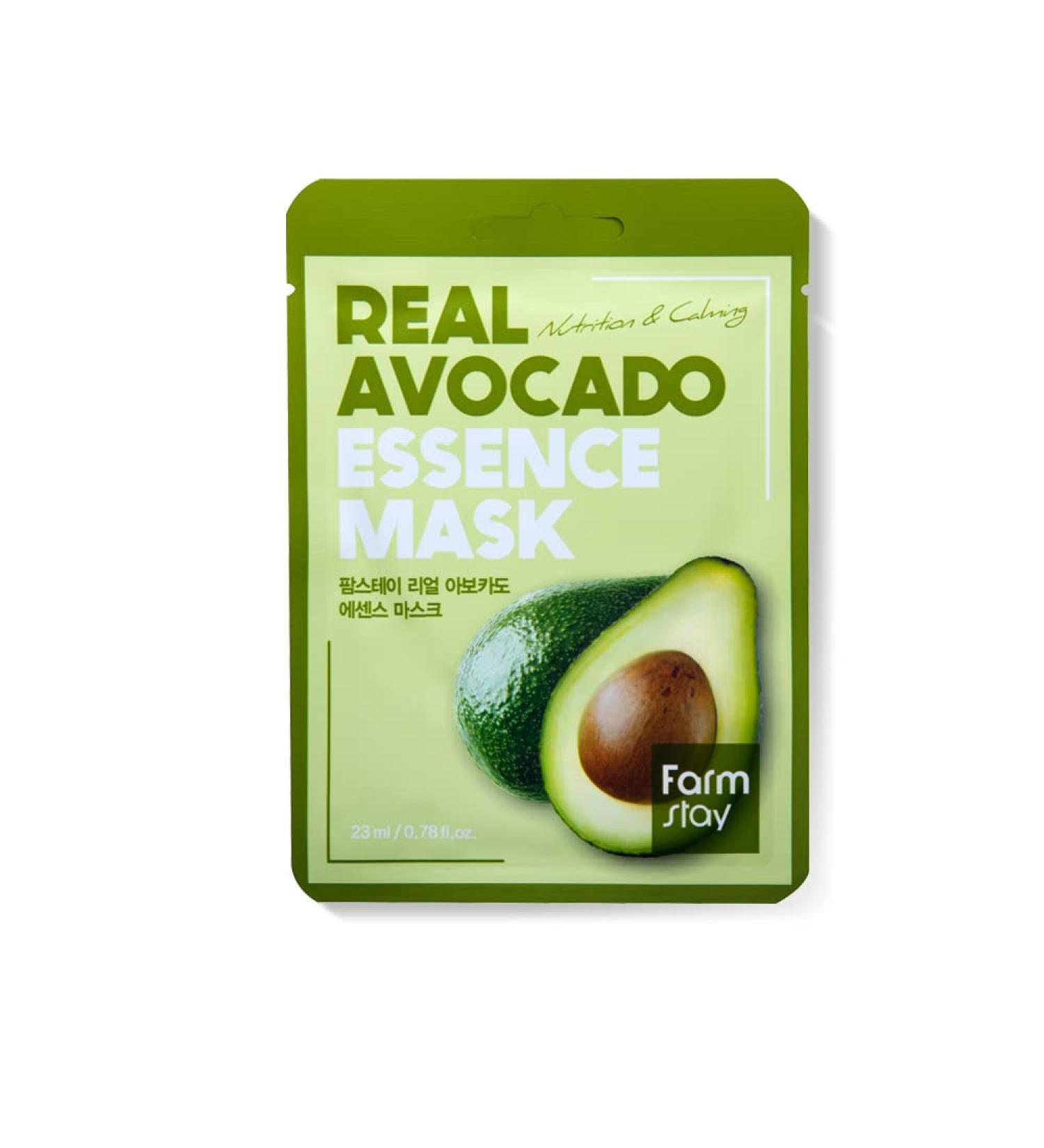 FARMSTAY Real Essence Avocado Mask Sheet - 10 Pack | Best Korean Skin Care for Hydration - Buy Online on GoSupps.com