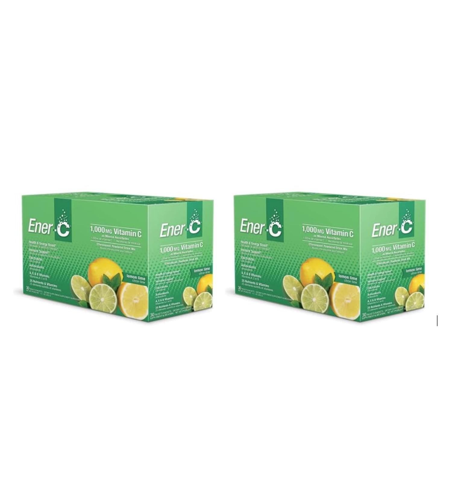 Conquitlam BC V36C2 EnerVitamin C Lemon Lime 2 x 30 PacketsSachets Pack of 2 - Buy Online on GoSupps.com