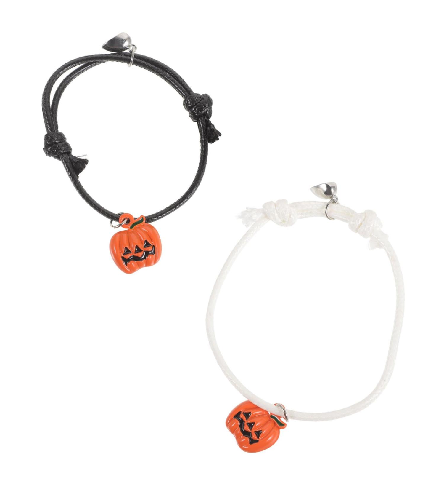 PRETYZOOM 2 Pcs Halloween Bracelet Pumpkin Pendant Bracelet 2pcs Halloween Wristband Couples Bracelets Locket Halloween Pumpkin Charm Bracelet Lovers Rope Gift Heart-shaped - Buy Online on GoSupps.com