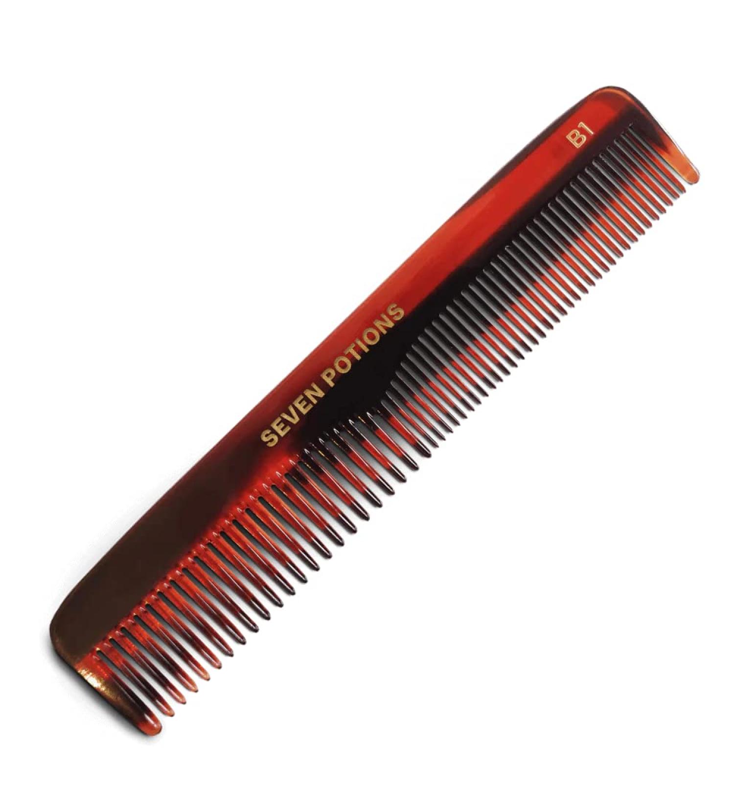 Seven Potions Handmade Beard Comb for Men - Fine and Coarse Tooth Comb for Hair, Beard & Moustache - 14.5 cm / 5.7 inch - B1 - Buy Online on GoSupps.com
