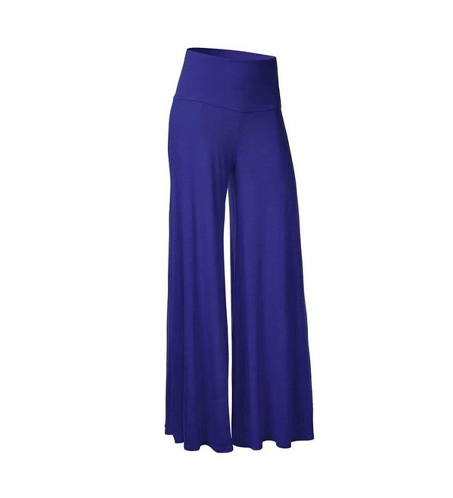 Buy Haiorziyou Ladies Oversized High Waist Blue Yoga Pants | Stretch Leisure & Wide Leg Fitness Trousers - XL Size - Buy Online on GoSupps.com