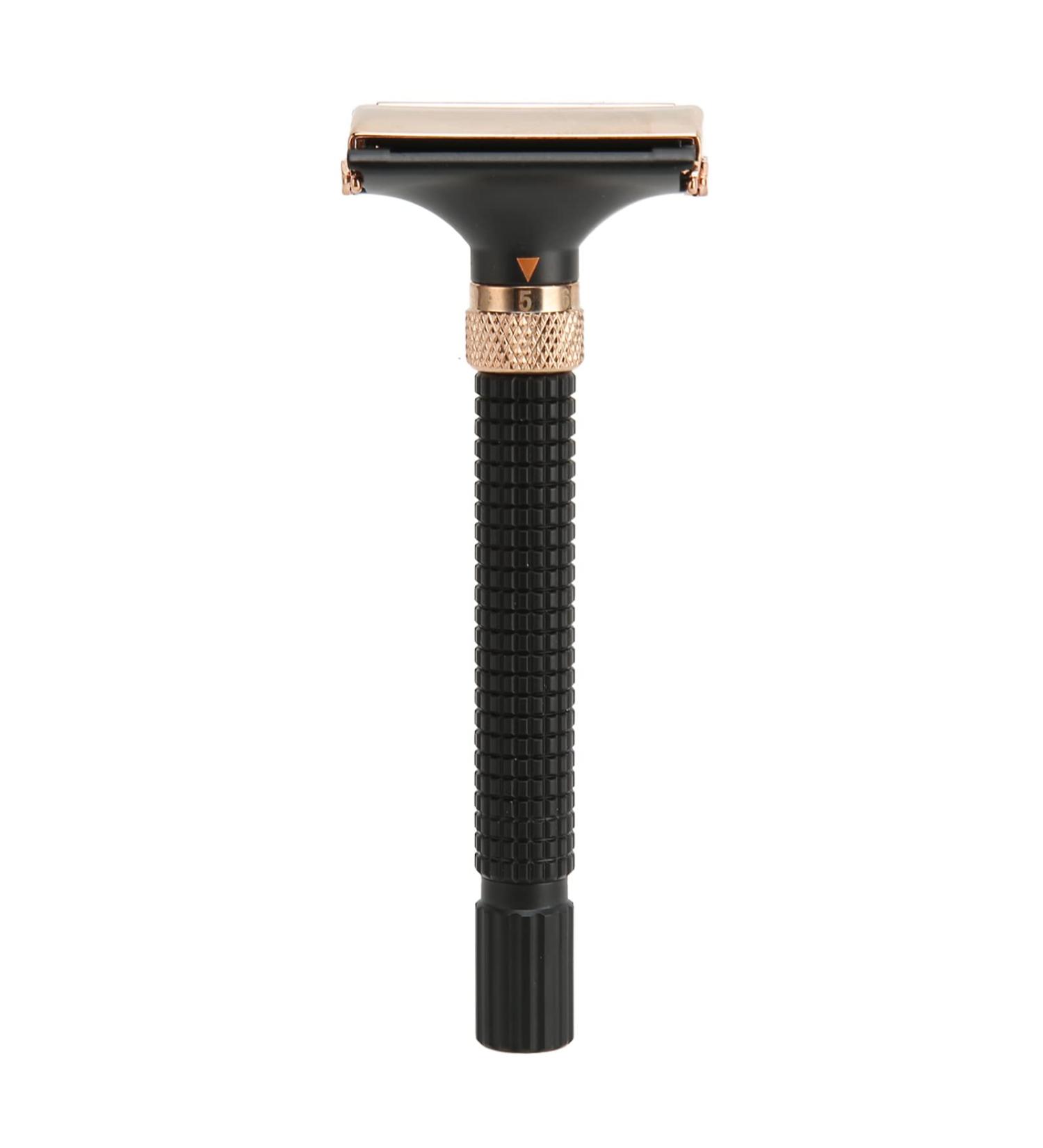 Metal Safety Razor Replacement Handle - Long Reusable Double-Sided Shaving Handle for Men & Women - Sleek Black Design - Buy Online on GoSupps.com