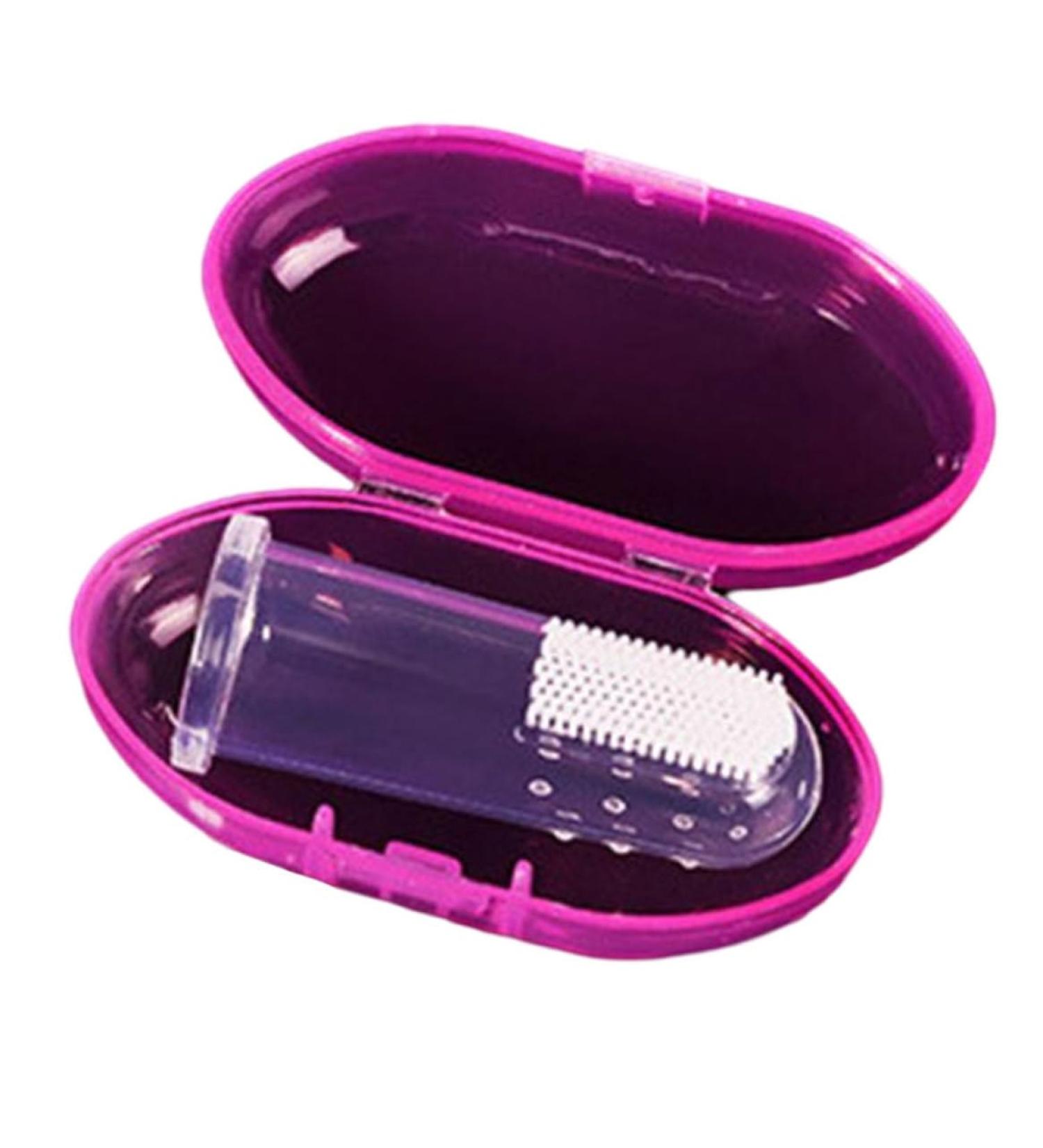 Buy Baby Finger Toothbrush - Silicone Gum Cleaning Massager | Transparent Care Tool with Blue Box - Buy Online on GoSupps.com
