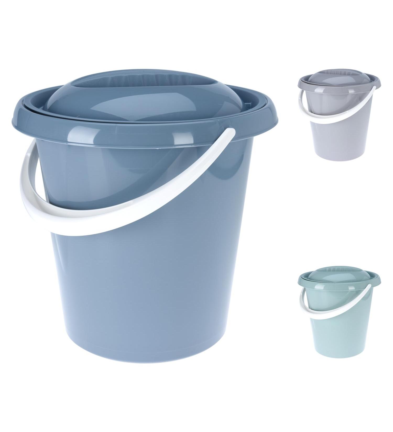 Mojawo 12 litre diaper pail waste bin garbage can cleaning bucket lid odour-proof recycled colours: blue